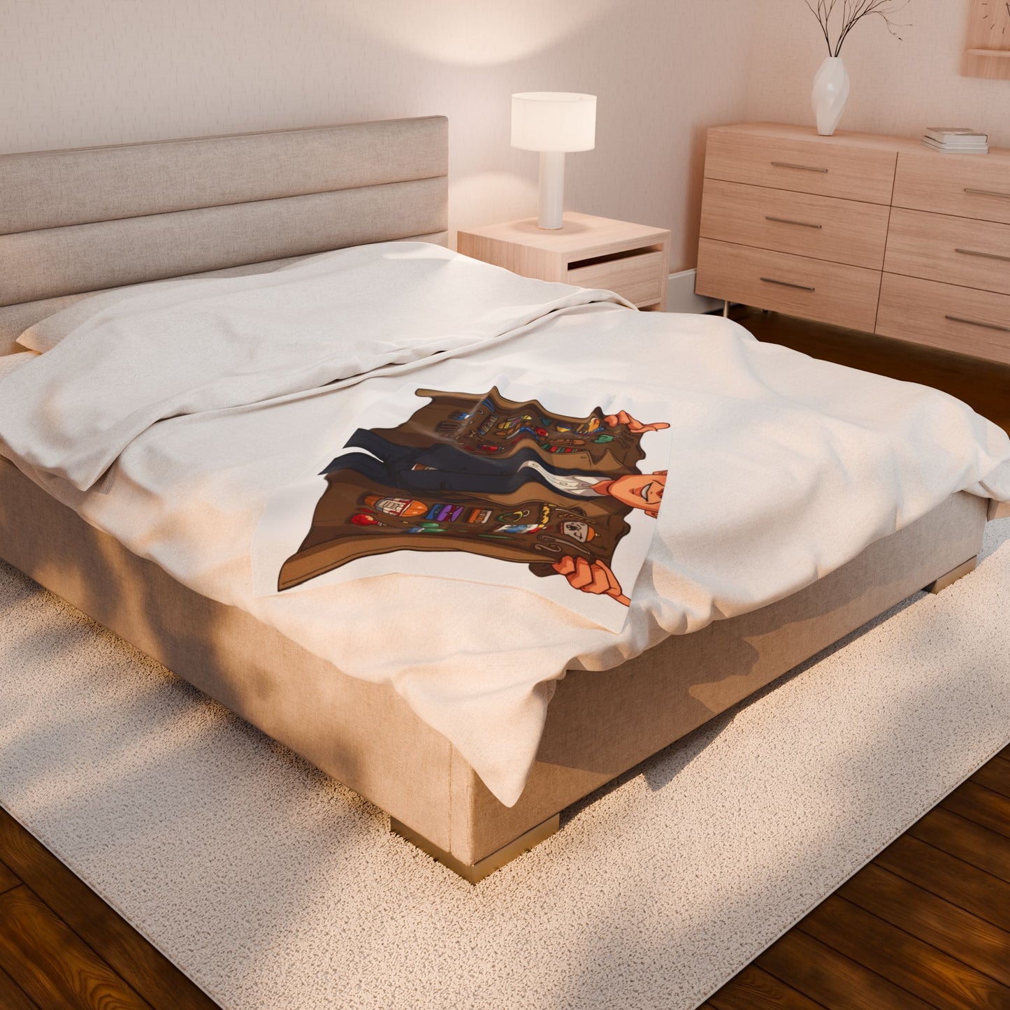 Cozy Velveteen Plush Blanket with Fun Design, Perfect for Home, Gifts, Snuggling, Kids, Holidays