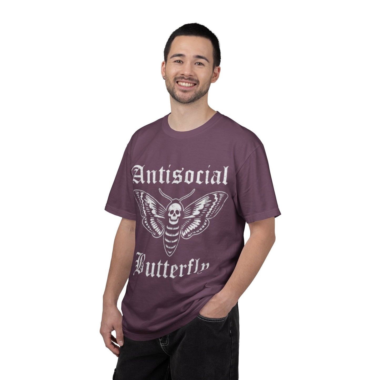 Antisocial Butterfly T-Shirt — Gothic Moth Skull Graphic Tee