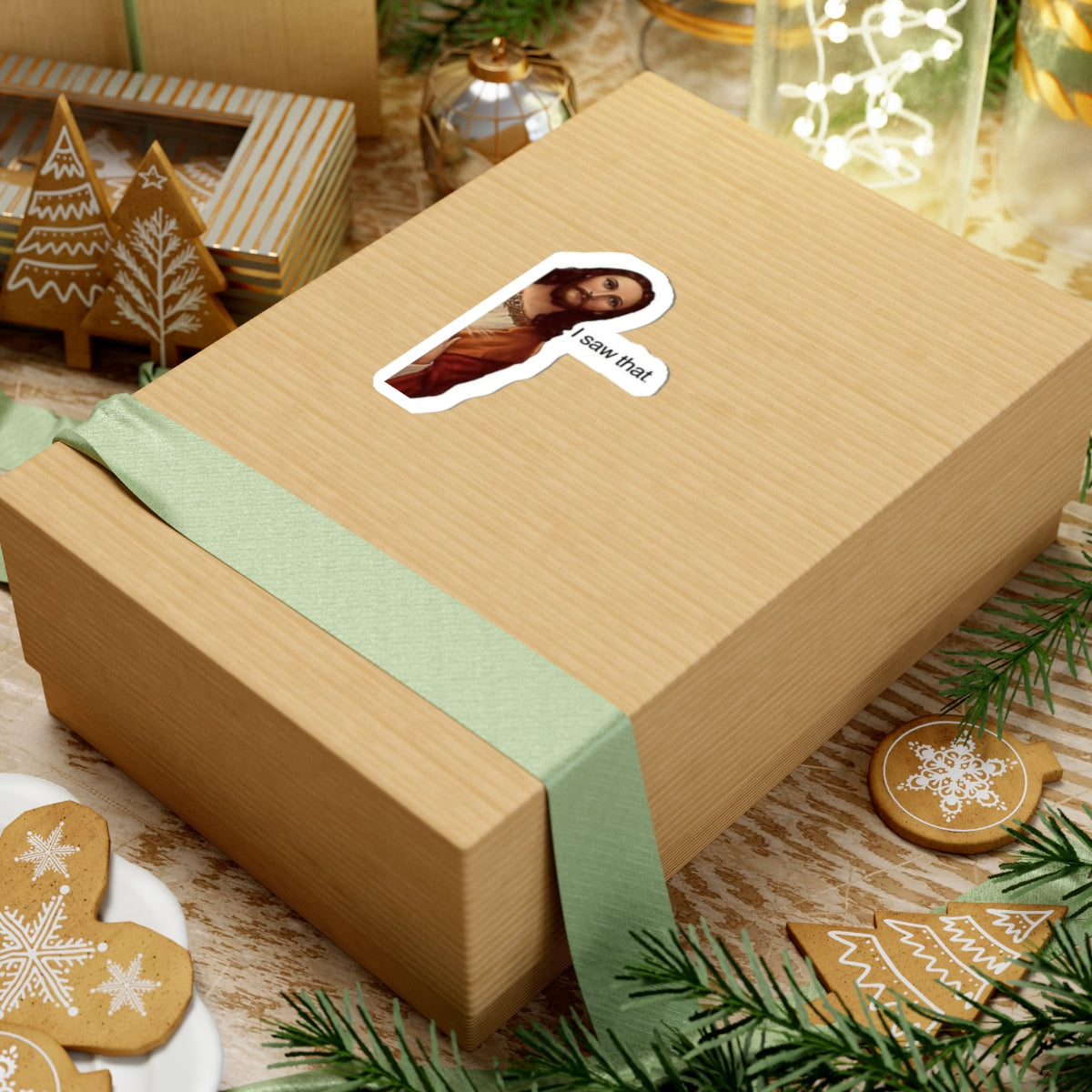 Funny Jesus Stickers, Humorous Car Decals, Laptop Decor, Christian Gifts, I Saw That