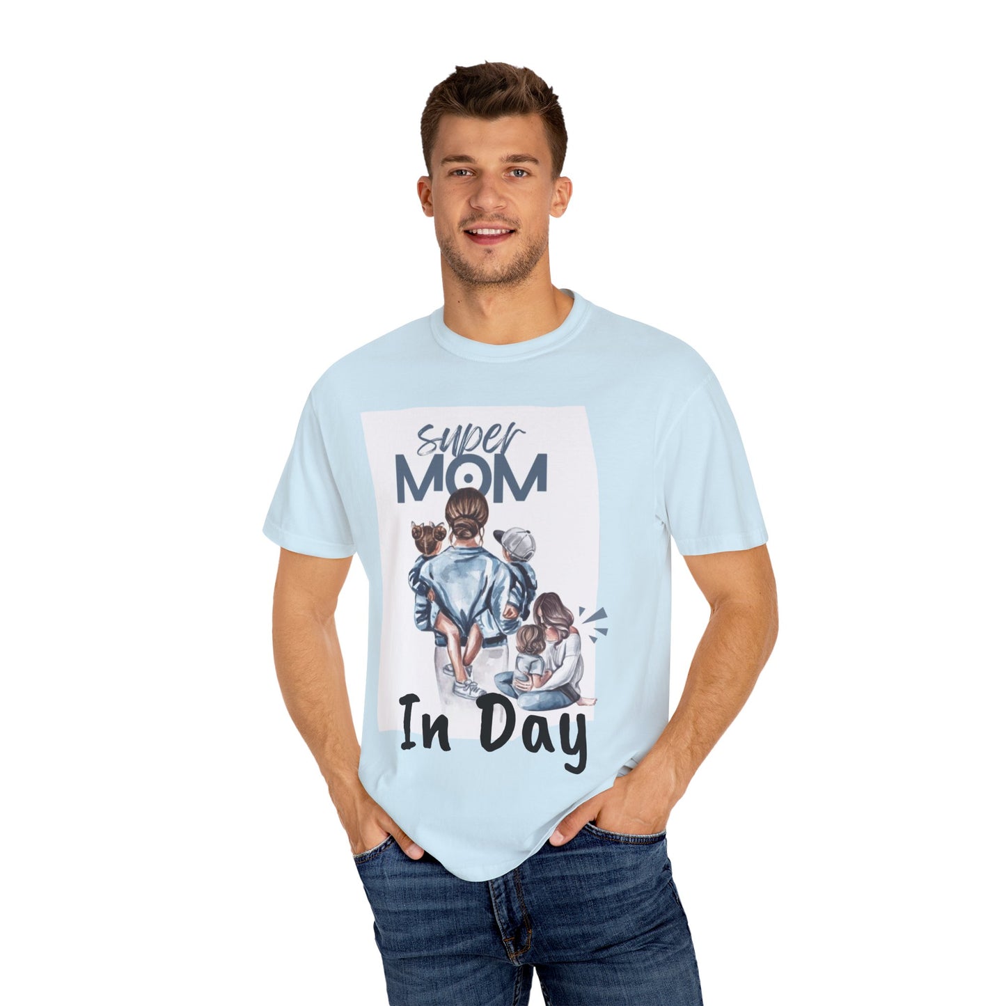 Super Mom T-Shirt, Unisex Garment-Dyed Tee, Perfect Gift for Mother's Day, Casual Wear, Family Outings, Mom Life Essentials