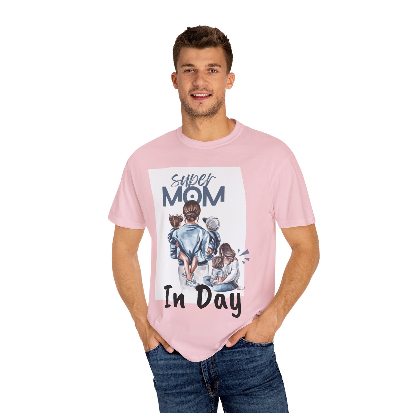 Super Mom T-Shirt, Unisex Garment-Dyed Tee, Perfect Gift for Mother's Day, Casual Wear, Family Outings, Mom Life Essentials