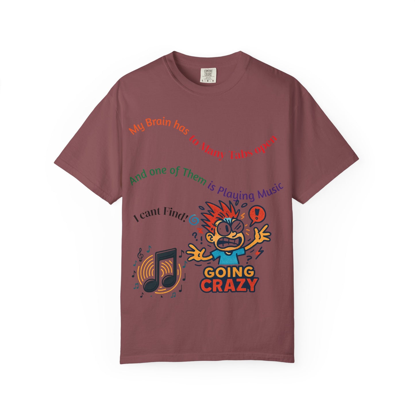 Unisex Music-Themed T-Shirt, Funny Tab Open Shirt, Casual Gift for Musicians, Brain Tabs Tee, Ideal for Birthdays and Music Events