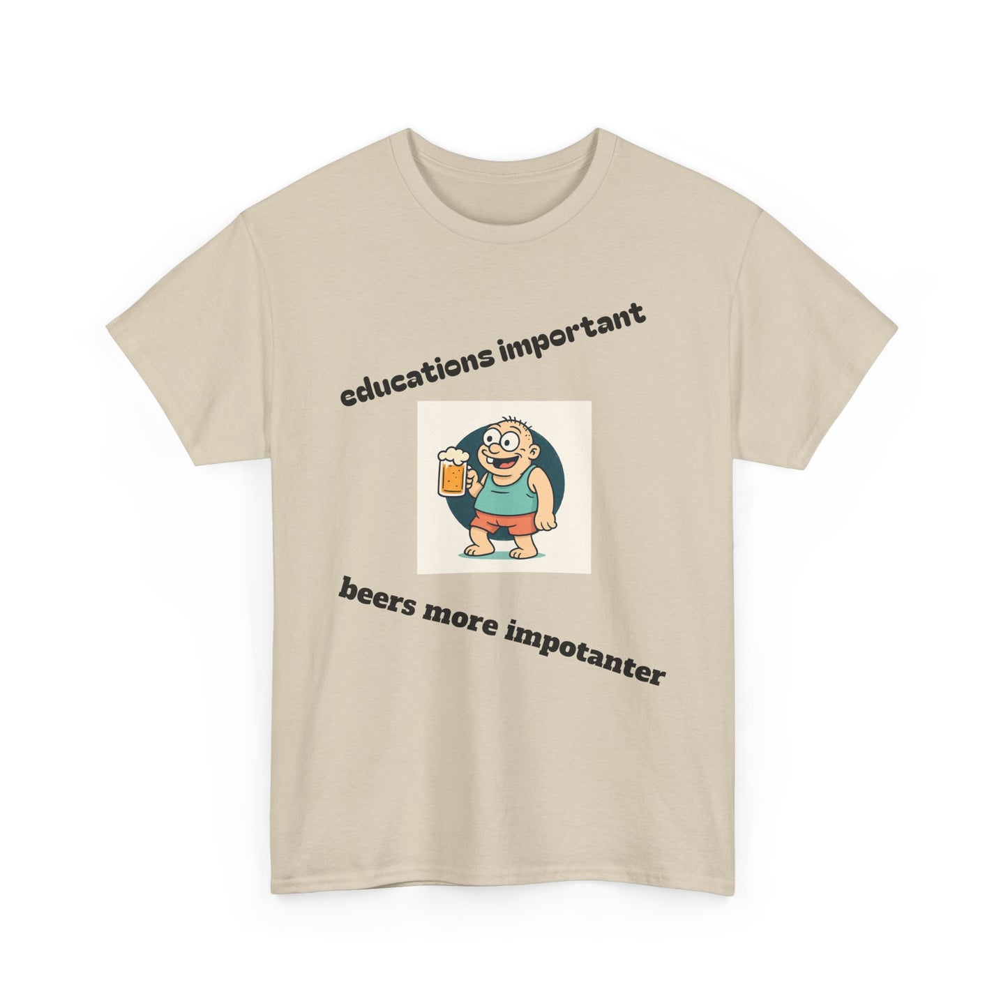 Funny Educational Humor Unisex Heavy Cotton Tee, Gift for Students, Beer Lovers Shirt, Comfy Graphic Tee, Quirky Birthday Present