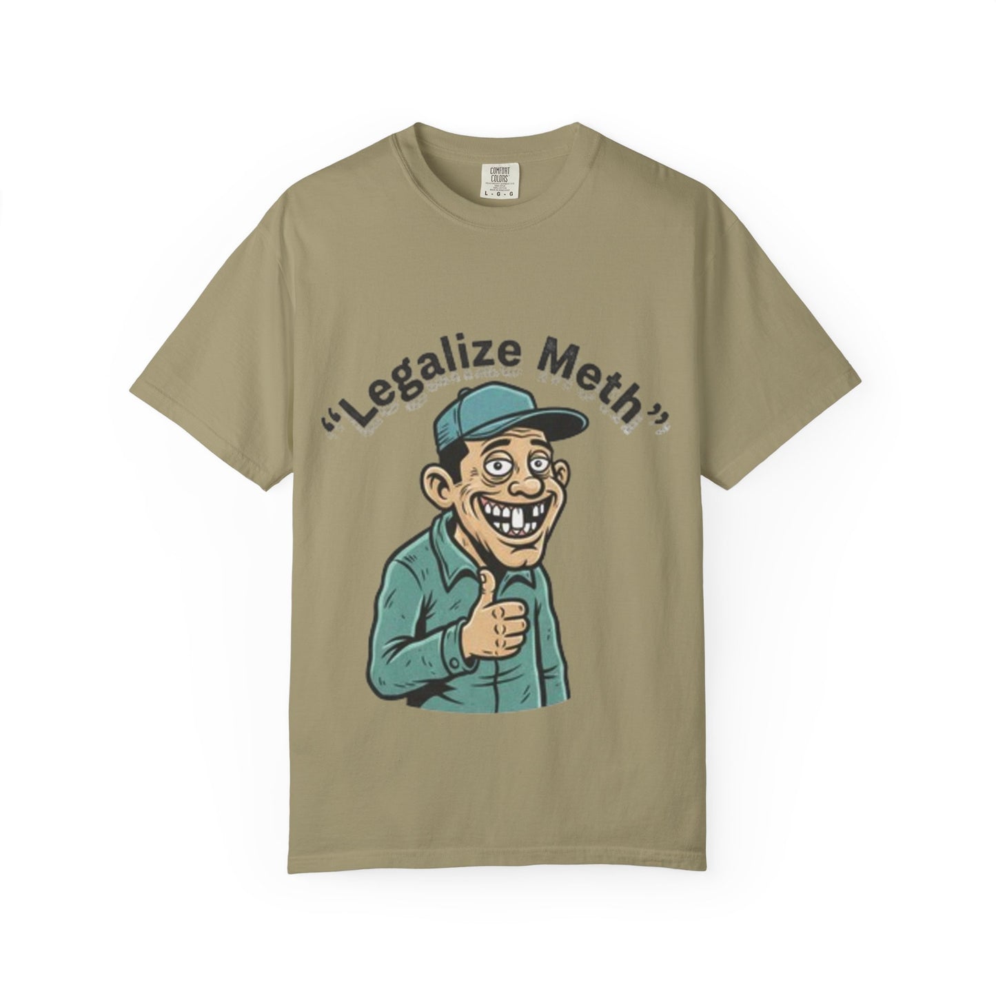 Graphic T-Shirt — “Legalize Methin’” Funny Retro Thumbs-Up Design