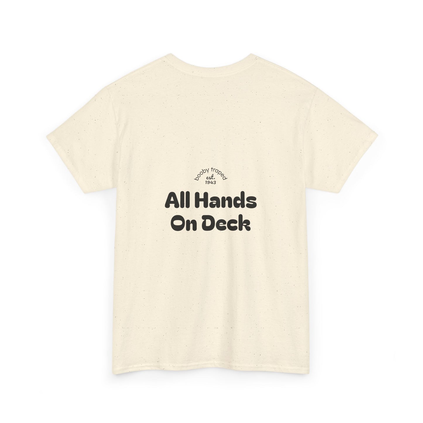Motor Boat Captain T-Shirt — 'All Hands On Deck' Nautical Crew Tee