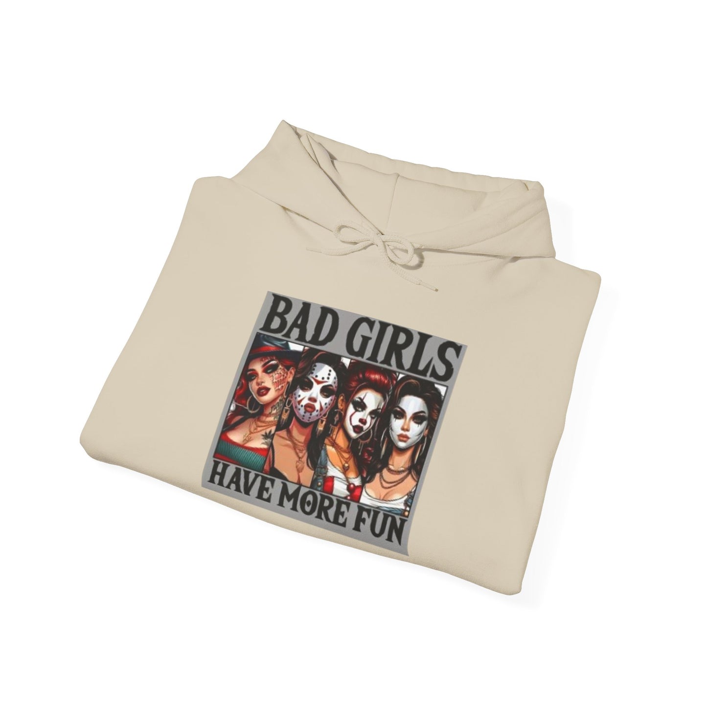 Hoodie — "Bad Girls Have More Fun" Retro Horror Femme Graphic Hoodie