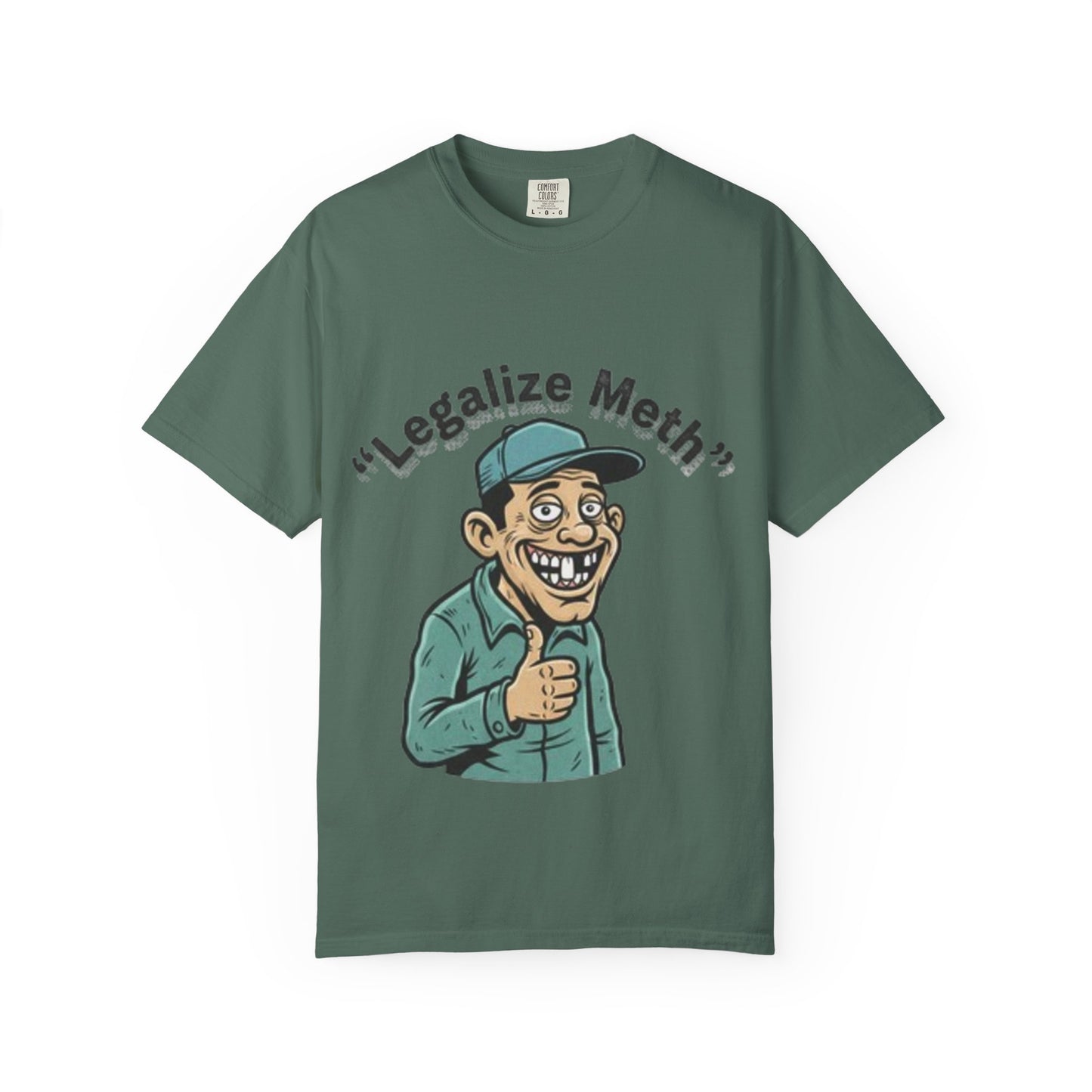 Graphic T-Shirt — “Legalize Methin’” Funny Retro Thumbs-Up Design