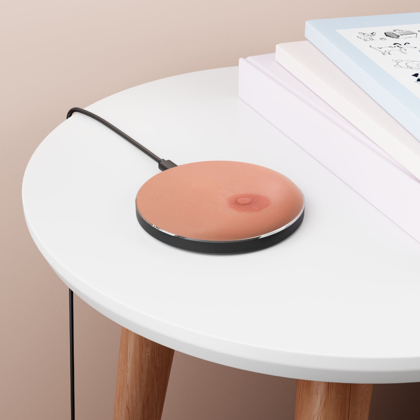 Unique Wireless Charger with Playful Design, Fast Charging Pad, Funny Office Gift, Novelty Gadget, Creative Tech Accessory