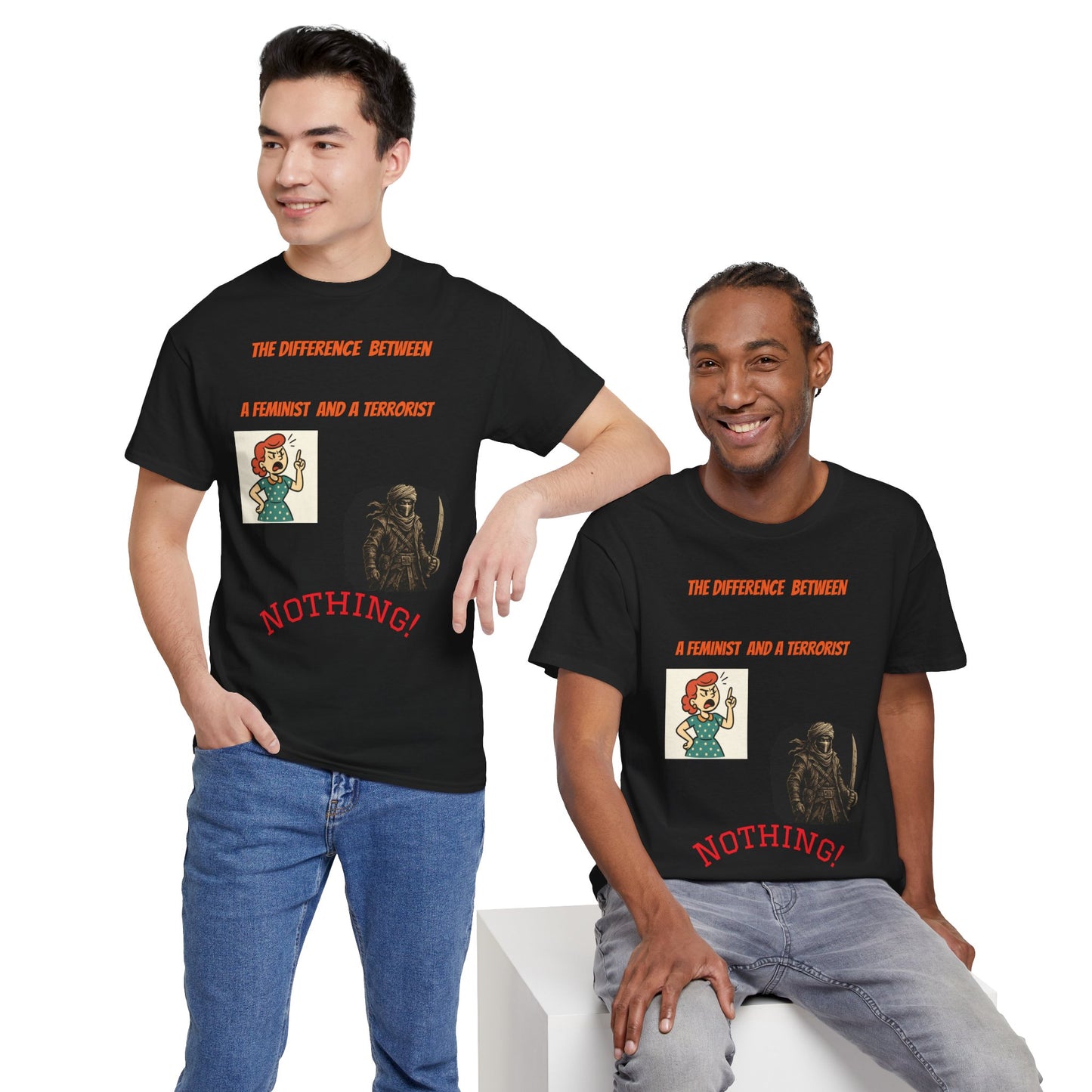 Feminist Statement Tee, Unisex Heavy Cotton Shirt, Empowerment Apparel, Bold Graphic Top, Unique Gift for Activists