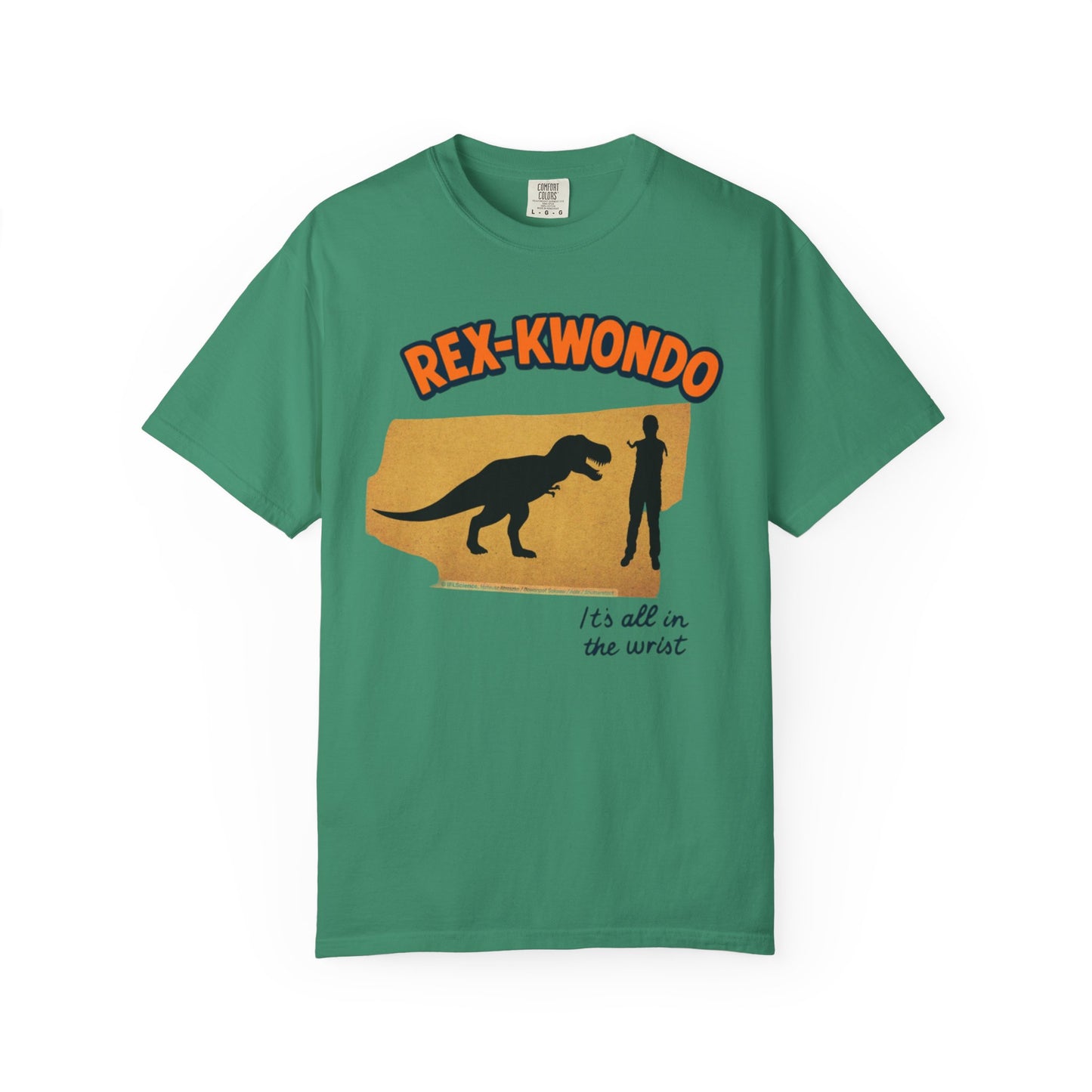 Rex-Kwondo T-Shirt — Funny Dinosaur Martial Arts Tee (“It's all in the wrist”)