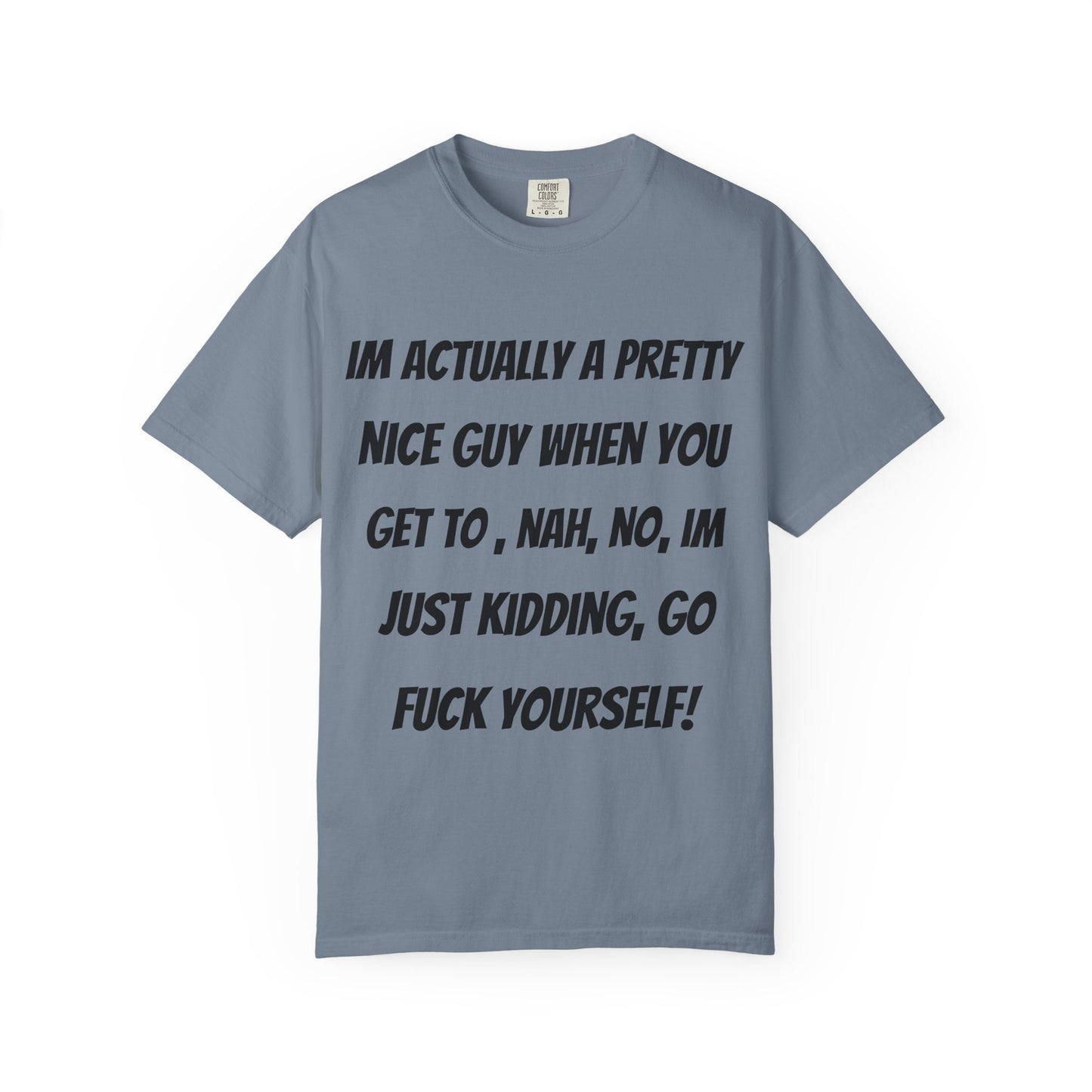 Graphic T-Shirt — "I'm Actually a Pretty Nice Guy... Just Kidding, Go F*** Yourself" Funny Sarcastic Tee
