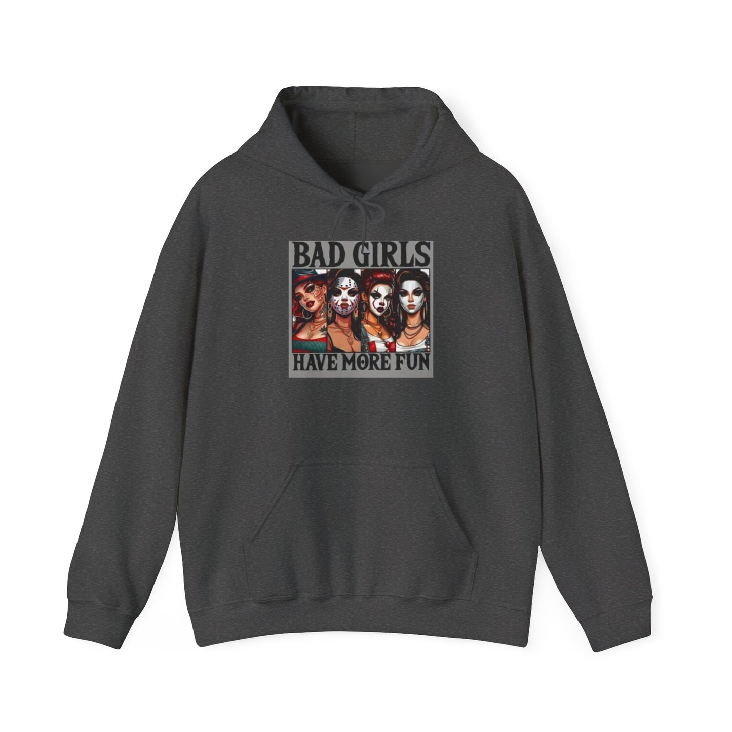 Hoodie — "Bad Girls Have More Fun" Retro Horror Femme Graphic Hoodie
