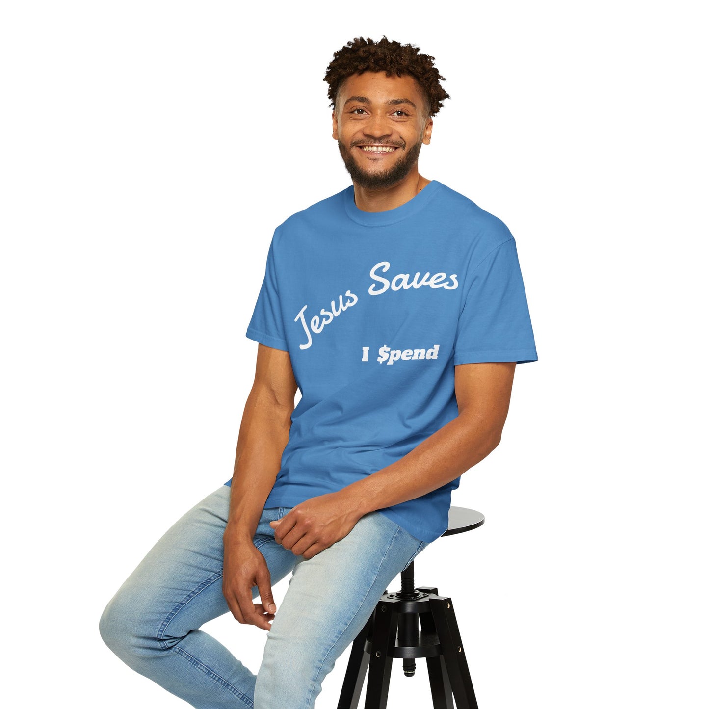 Faith-Inspired Unisex T-Shirt - Jesus Saves I Spend, Casual Wear, Christian Apparel, Gift for Believers, Everyday Comfort