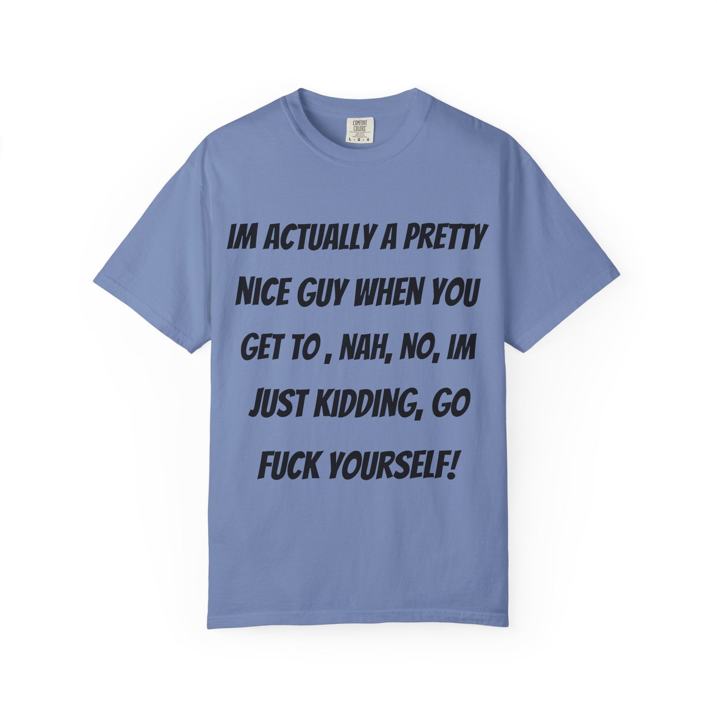 Graphic T-Shirt — "I'm Actually a Pretty Nice Guy... Just Kidding, Go F*** Yourself" Funny Sarcastic Tee