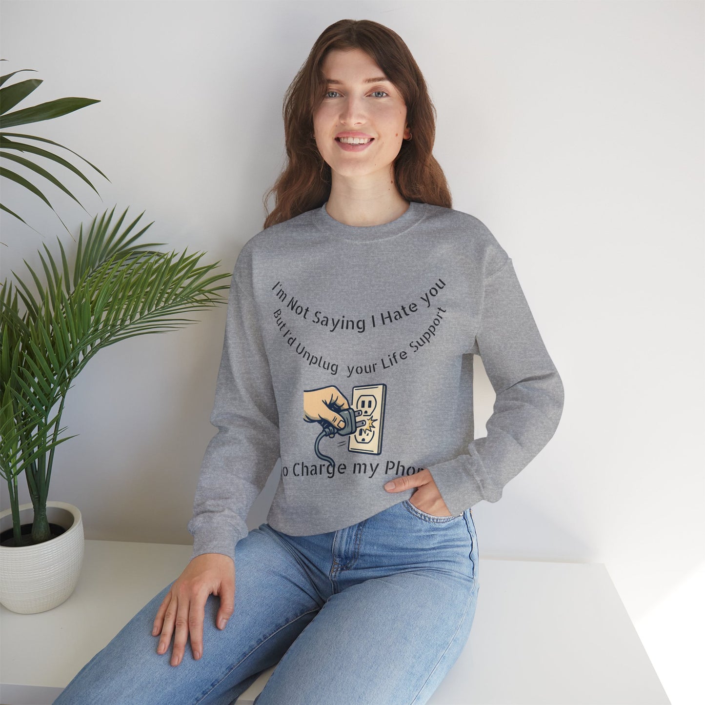Humorous Unisex Crewneck Sweatshirt, Funny Gift for Friends, Casual Wear, Cozy Loungewear, Tech Lover Gift, Unique Sweatshirt