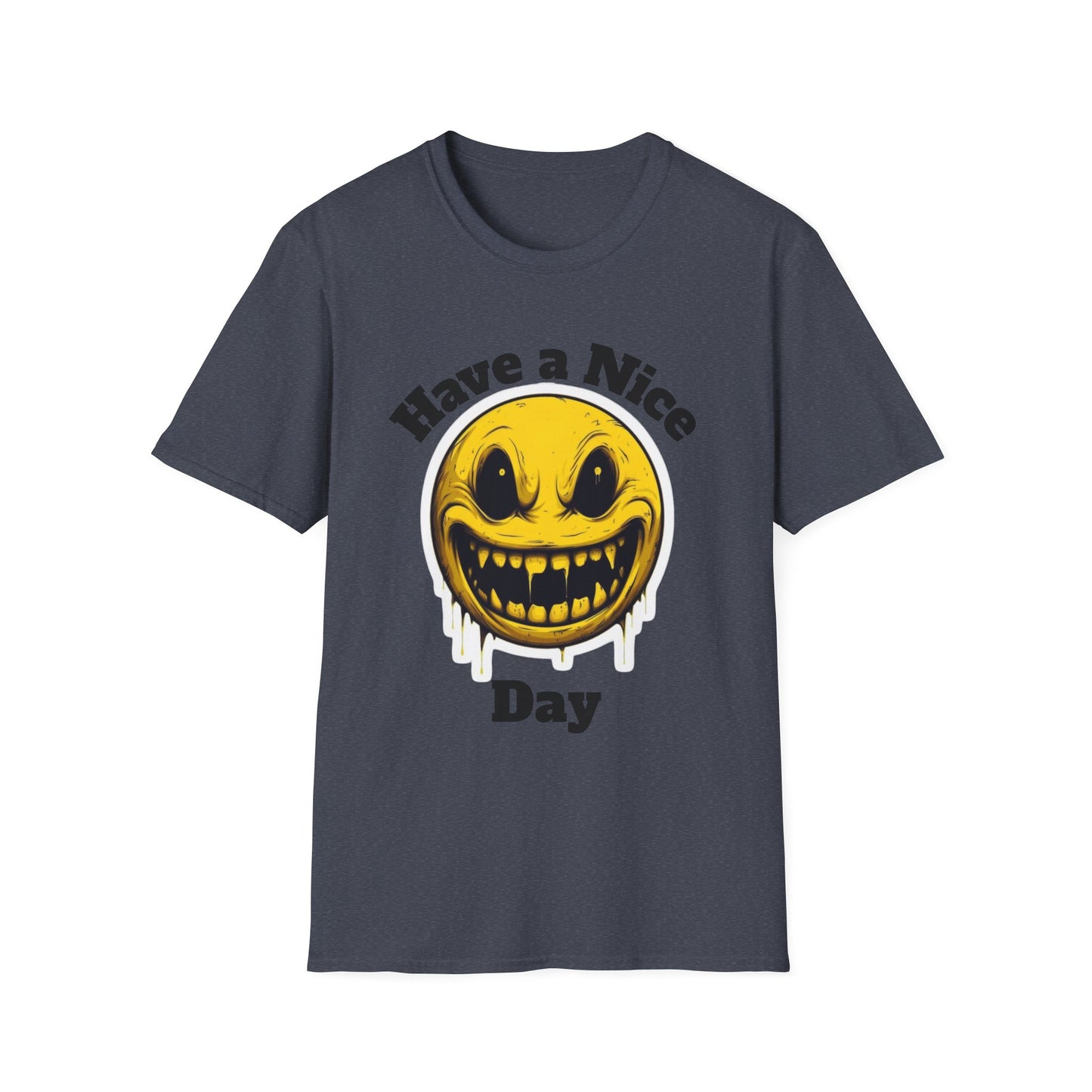 Have a Nice Day Smiley T-Shirt — Creepy Dripping Emoji Tee