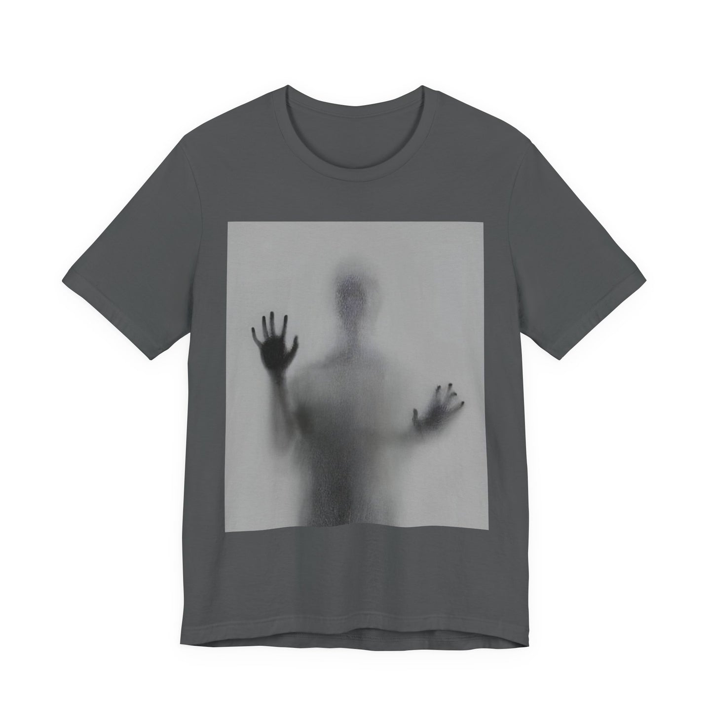 Horror Graphic Tee — Ghostly Silhouette & Screaming Zombie Back Print