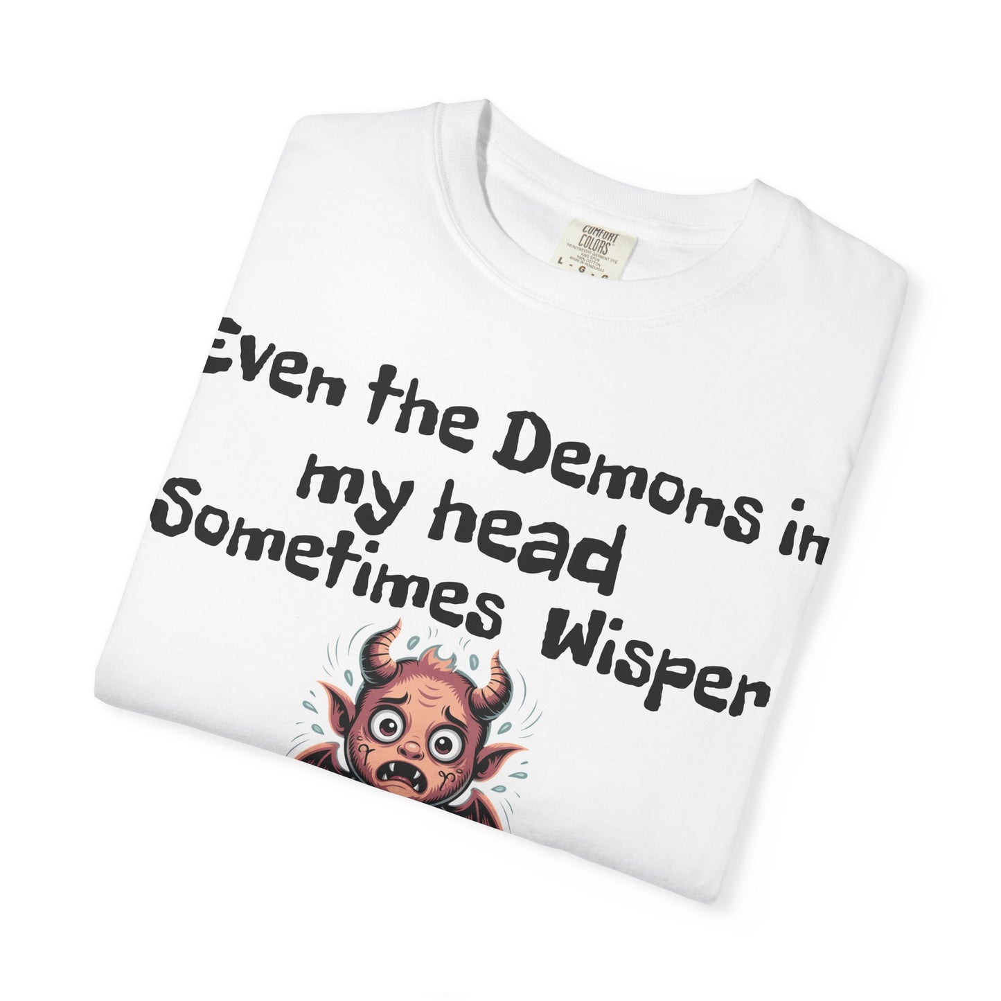 Whimsical Demon Graphic T-shirt -"Even the Demons in My Head" Design