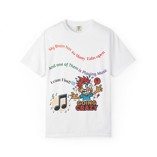 Unisex Music-Themed T-Shirt, Funny Tab Open Shirt, Casual Gift for Musicians, Brain Tabs Tee, Ideal for Birthdays and Music Events