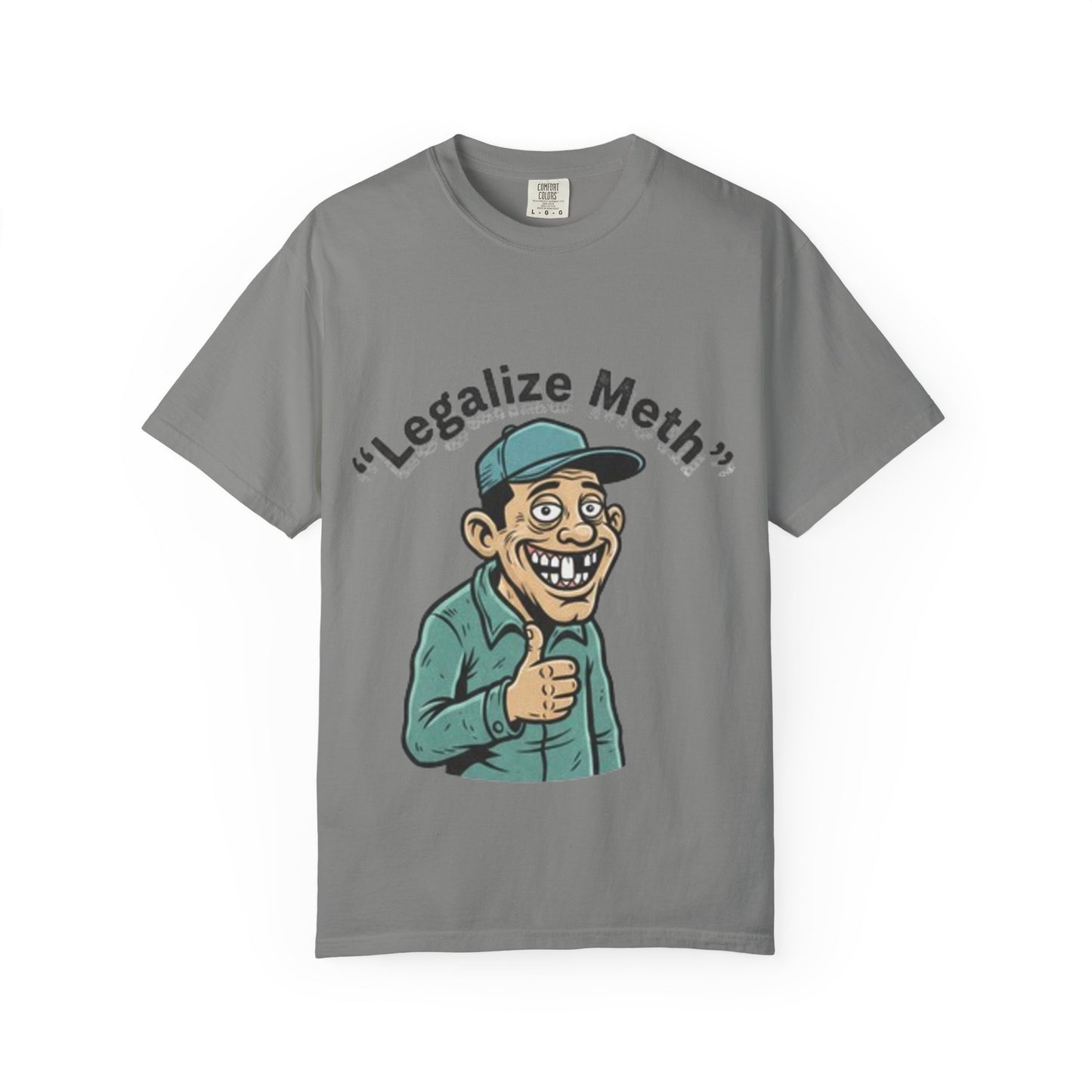 Graphic T-Shirt — “Legalize Methin’” Funny Retro Thumbs-Up Design