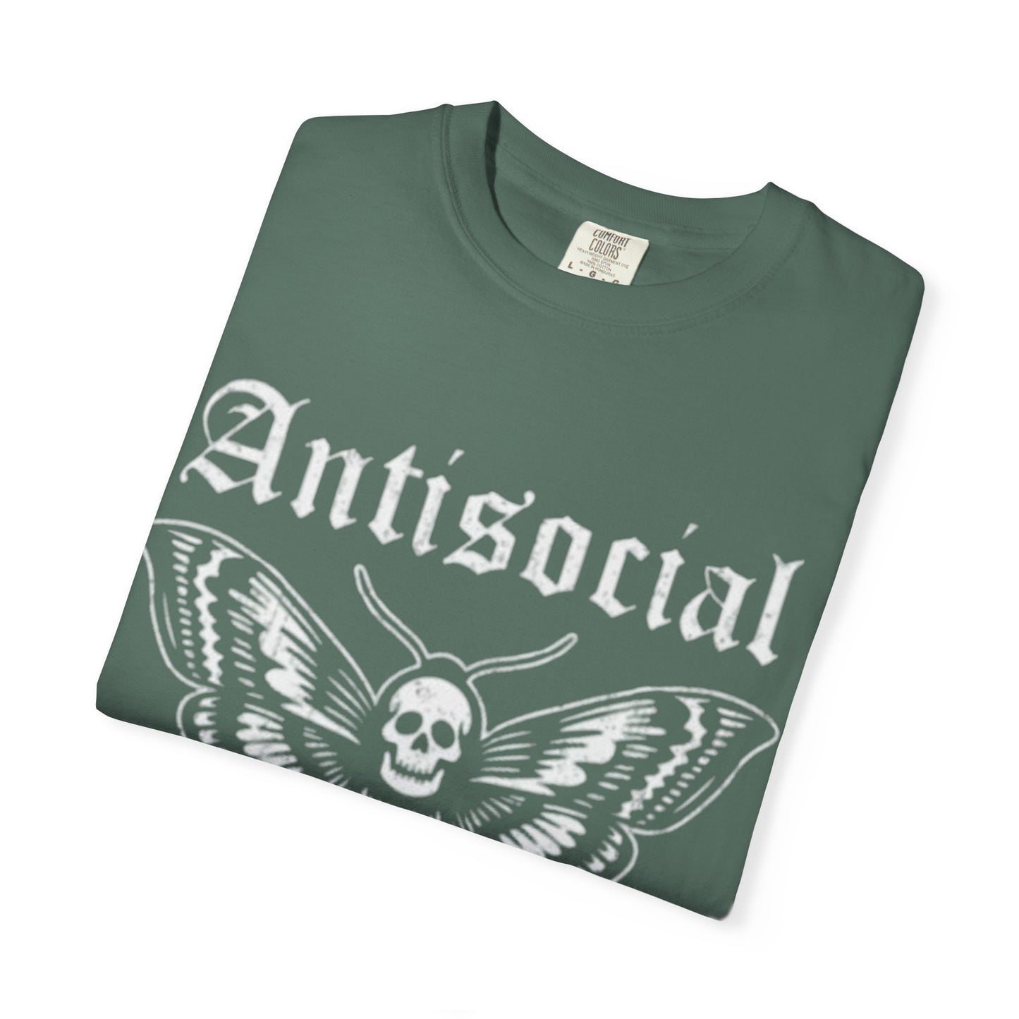 Antisocial Butterfly T-Shirt — Gothic Moth Skull Graphic Tee