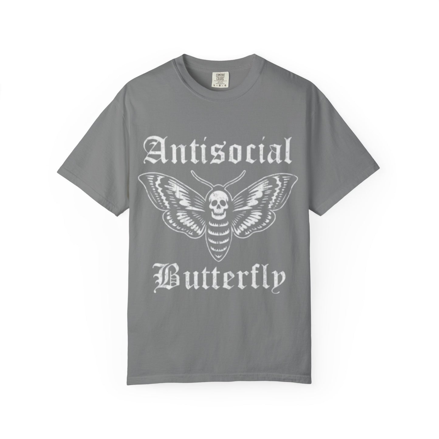Antisocial Butterfly T-Shirt — Gothic Moth Skull Graphic Tee