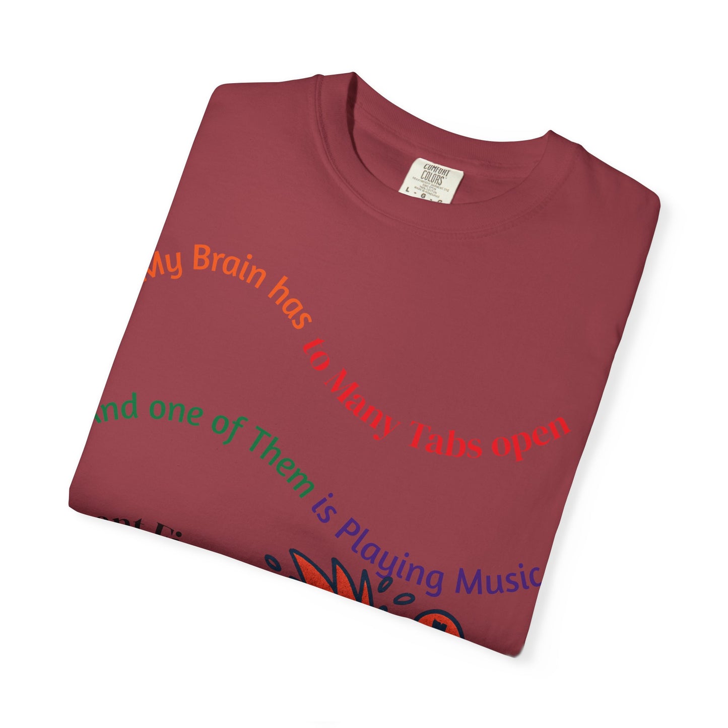 Unisex Music-Themed T-Shirt, Funny Tab Open Shirt, Casual Gift for Musicians, Brain Tabs Tee, Ideal for Birthdays and Music Events
