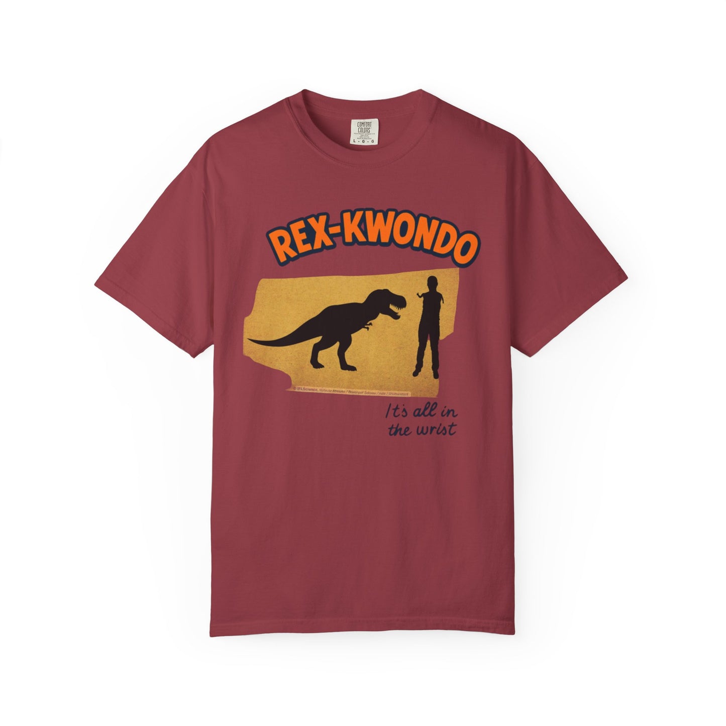 Rex-Kwondo T-Shirt — Funny Dinosaur Martial Arts Tee (“It's all in the wrist”)
