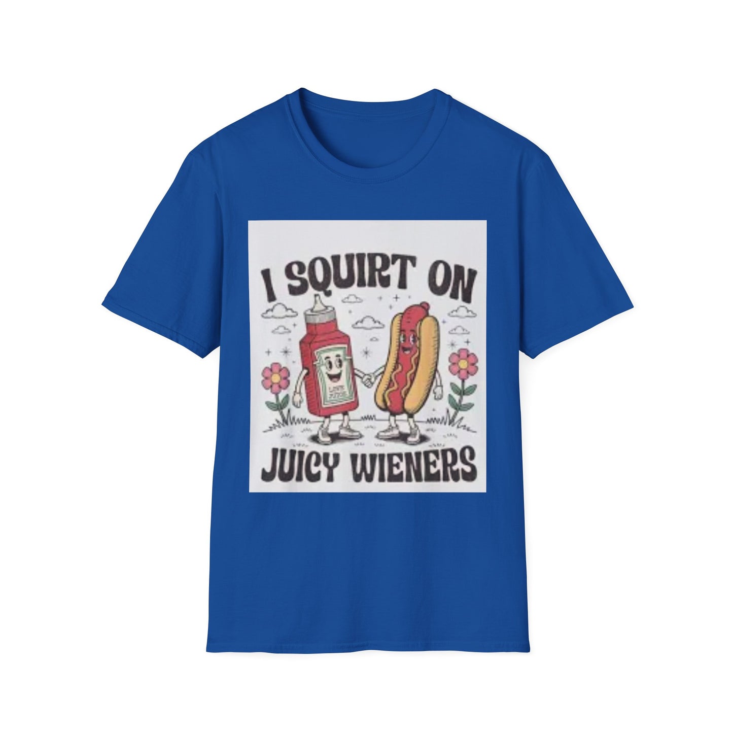 Funny Foodie Unisex T-Shirt - I Squirt on Juicy Wieners, Humor Tee, BBQ Gift, Food Lover Shirt, Summer Essentials