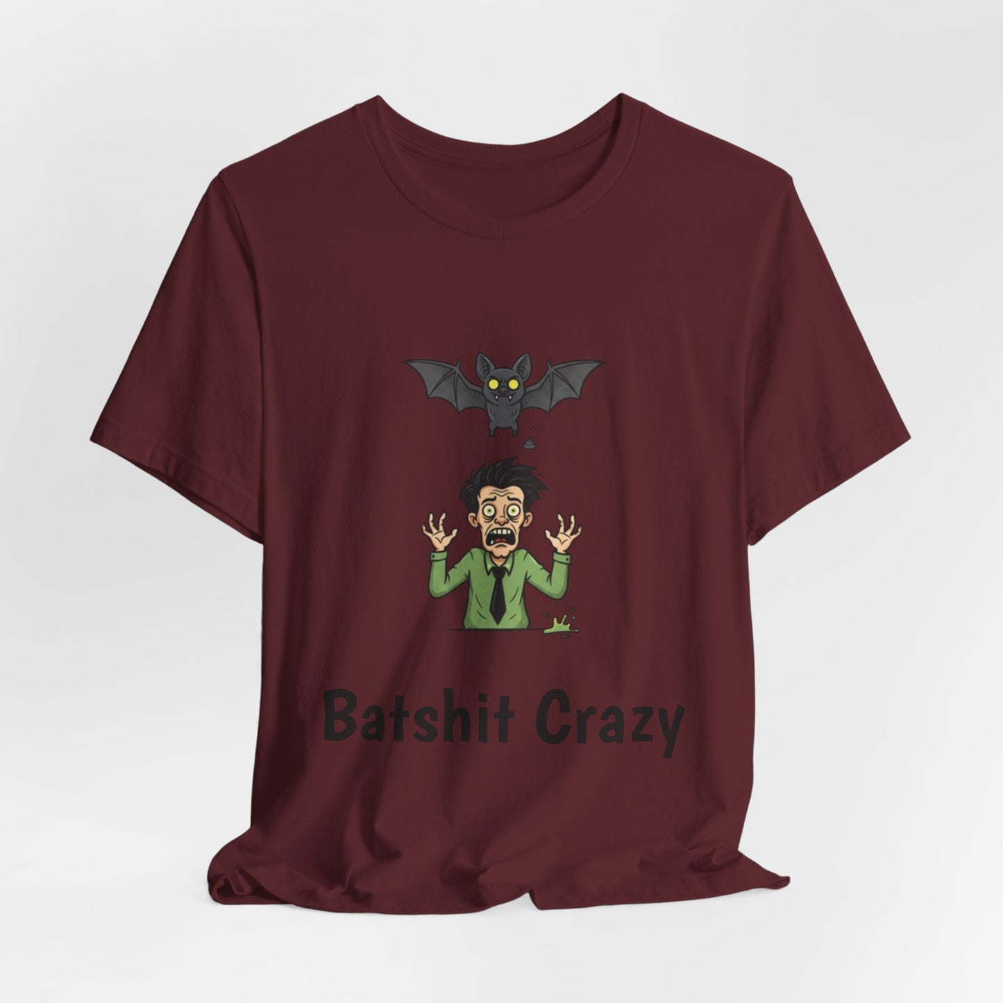Batshit Crazy T‑Shirt — Funny Halloween Vampire/Bat Graphic Tee