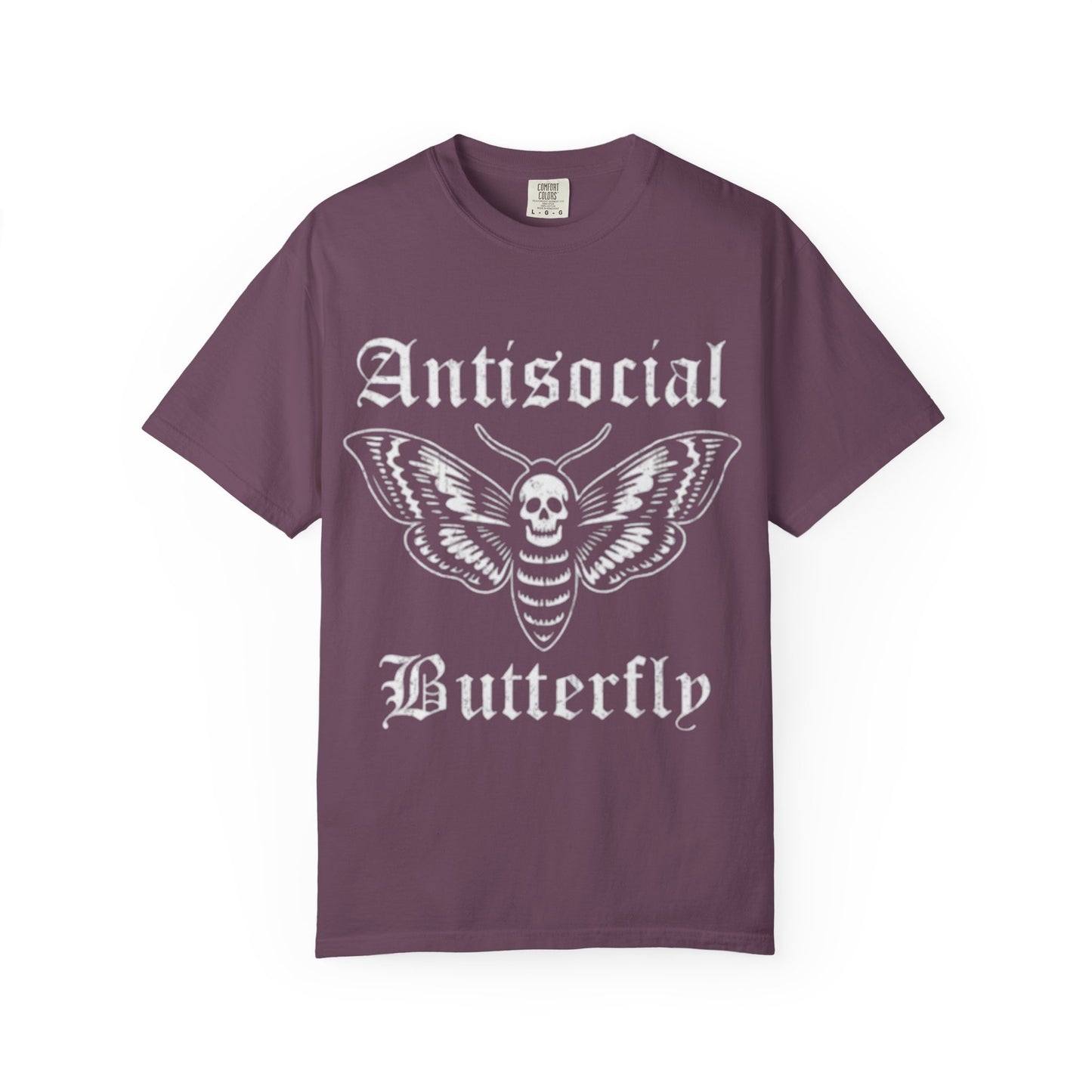 Antisocial Butterfly T-Shirt — Gothic Moth Skull Graphic Tee