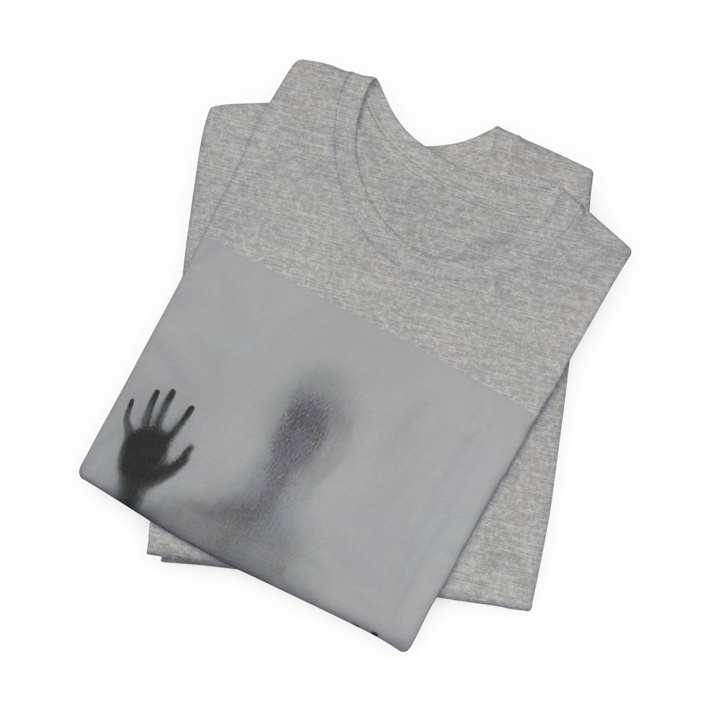Horror Graphic Tee — Ghostly Silhouette & Screaming Zombie Back Print