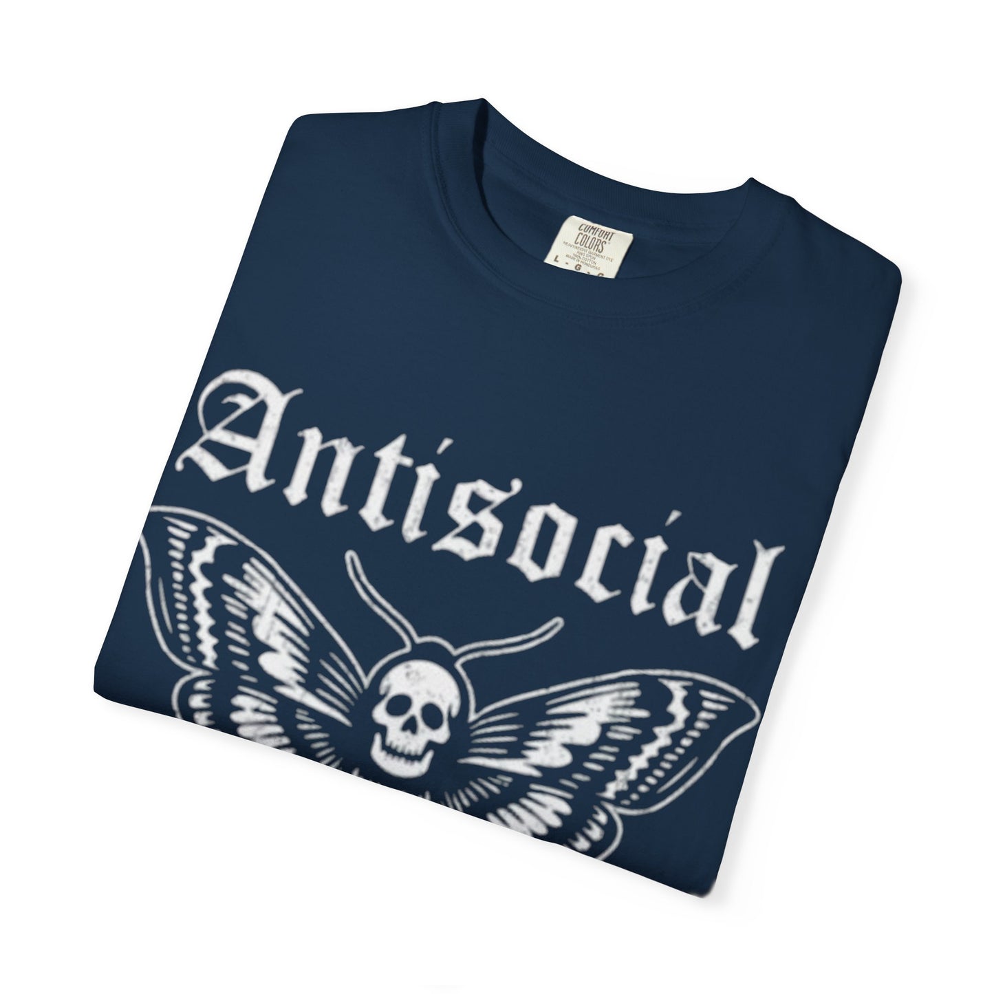 Antisocial Butterfly T-Shirt — Gothic Moth Skull Graphic Tee