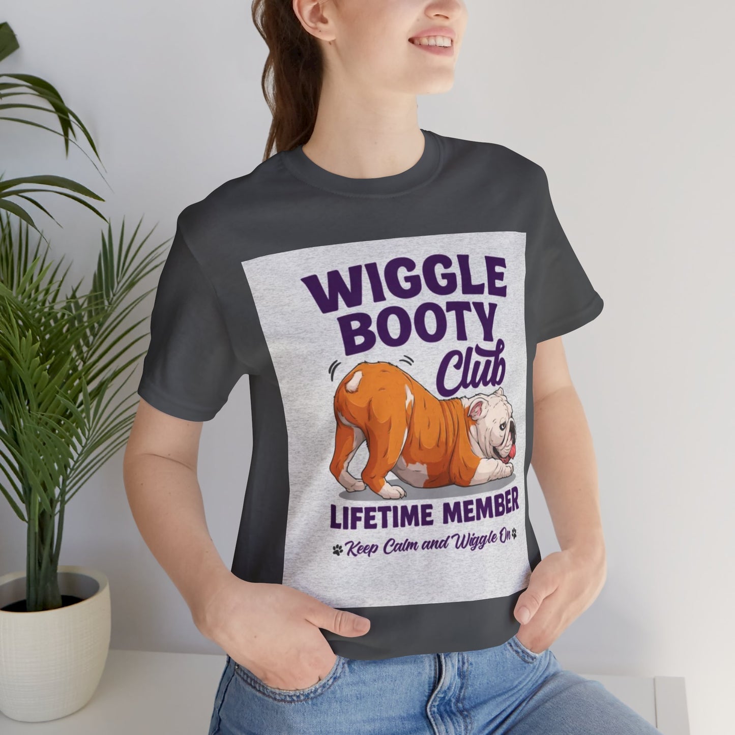 Wiggle Booty Club Tee - Fun Dog Lover T-Shirt, Cute Pet Owner Gift, Casual Wear, Pet Adoption Awareness, Fun Summer Top