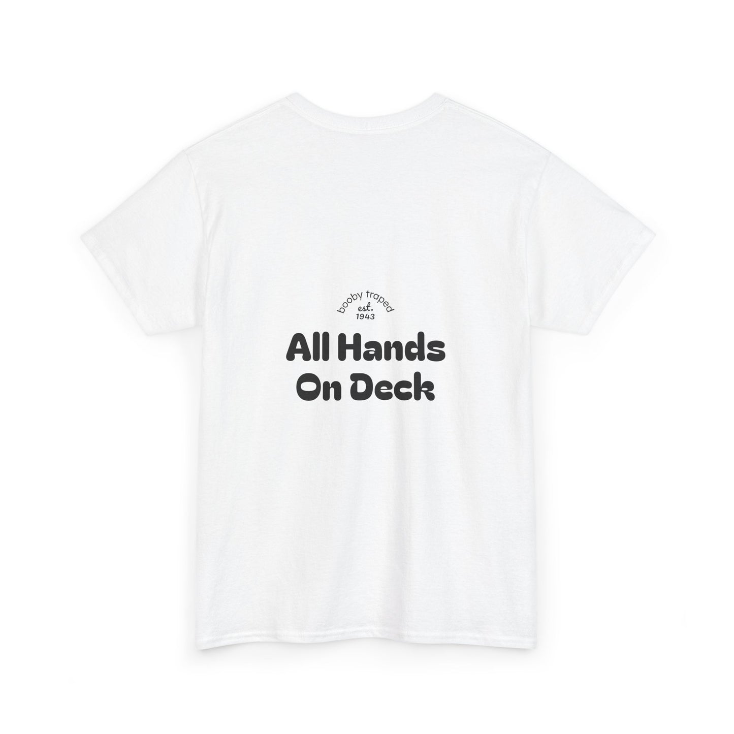 Motor Boat Captain T-Shirt — 'All Hands On Deck' Nautical Crew Tee