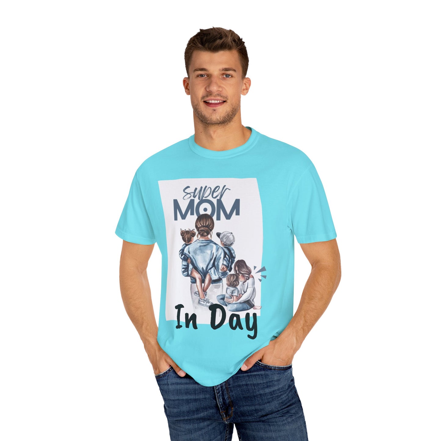 Super Mom T-Shirt, Unisex Garment-Dyed Tee, Perfect Gift for Mother's Day, Casual Wear, Family Outings, Mom Life Essentials