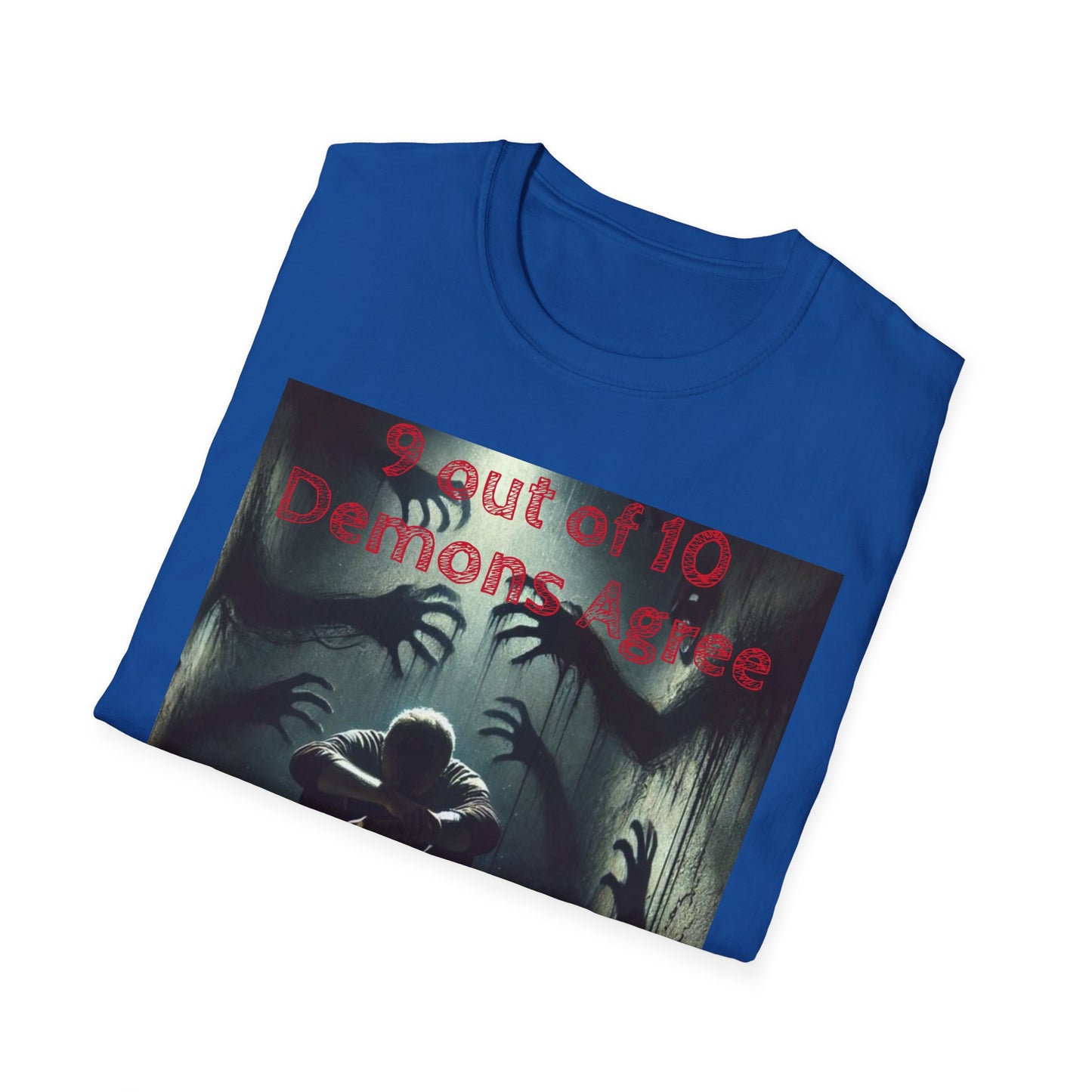 Horror Illustration T-Shirt — "Your Next!" Demon Shadows Graphic Tee