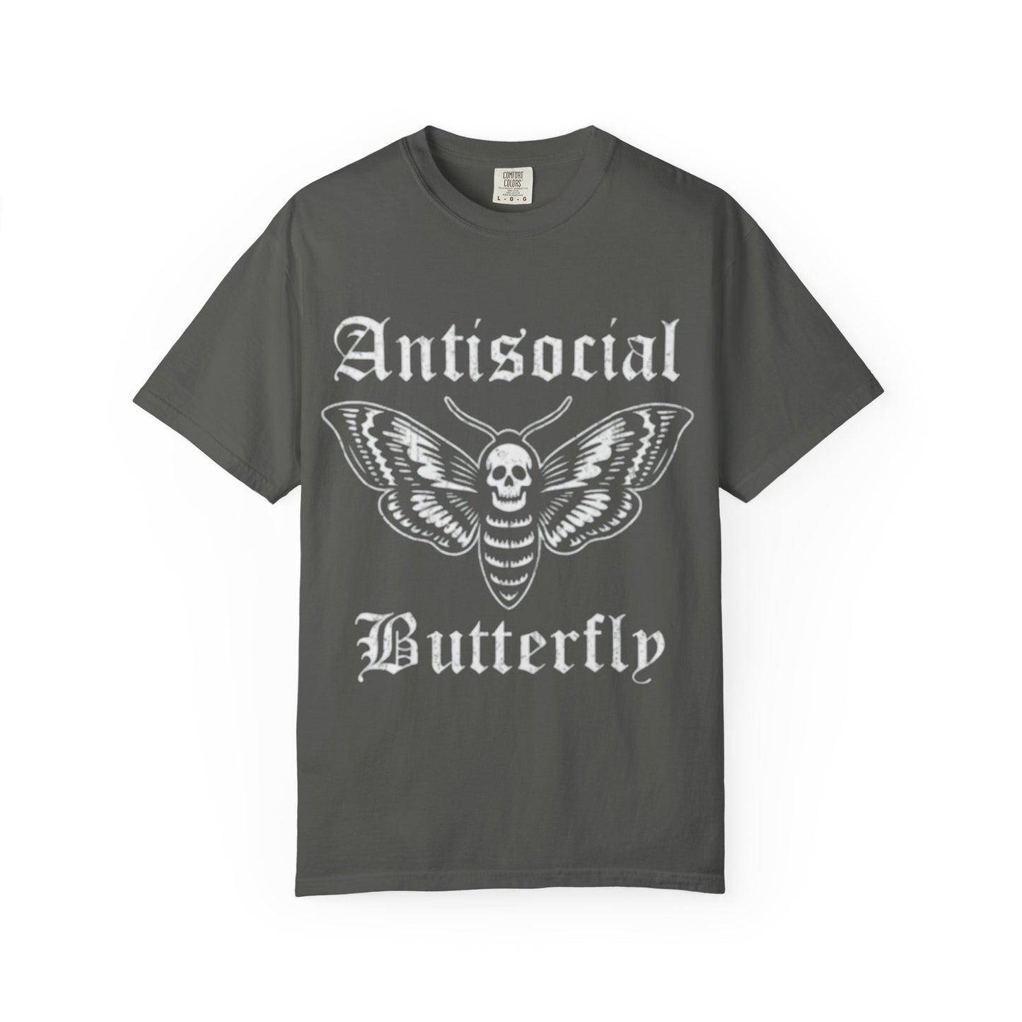 Antisocial Butterfly T-Shirt — Gothic Moth Skull Graphic Tee