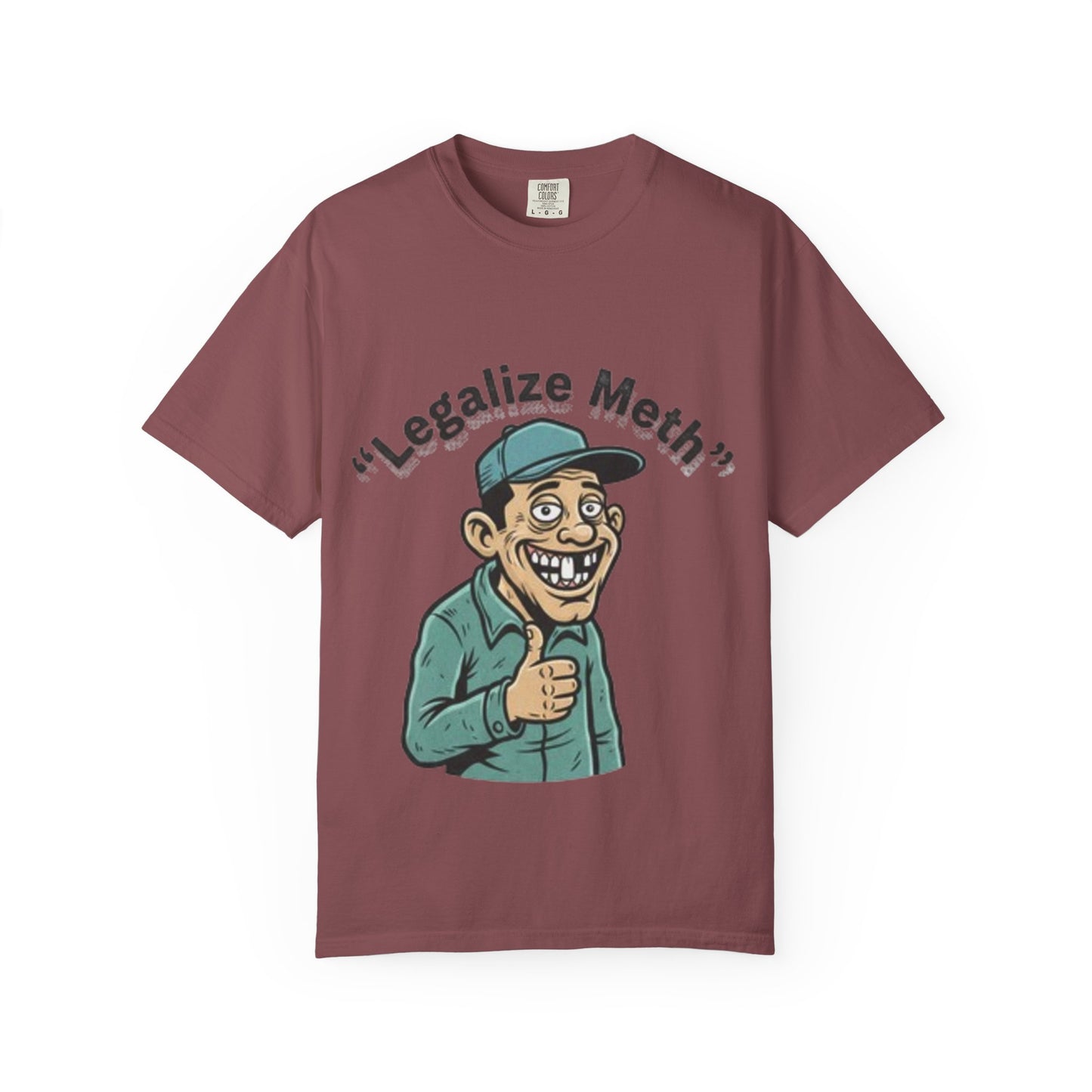 Graphic T-Shirt — “Legalize Methin’” Funny Retro Thumbs-Up Design