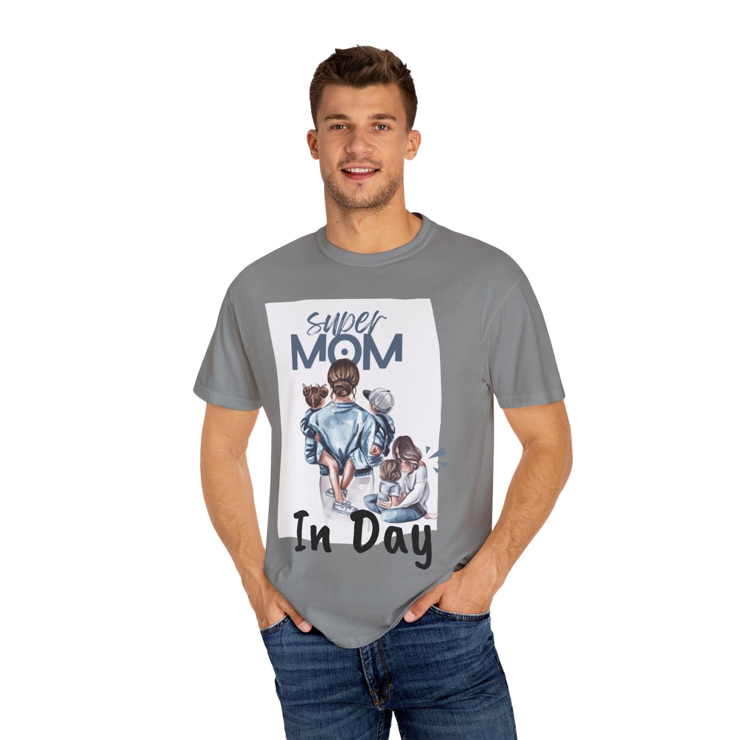 Super Mom T-Shirt, Unisex Garment-Dyed Tee, Perfect Gift for Mother's Day, Casual Wear, Family Outings, Mom Life Essentials