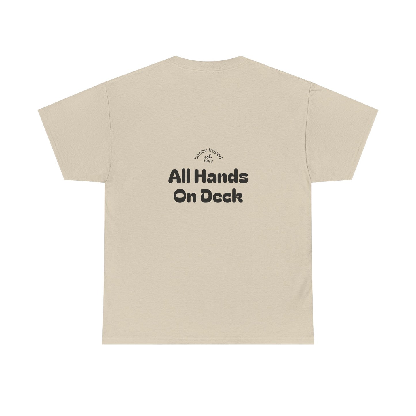 Motor Boat Captain T-Shirt — 'All Hands On Deck' Nautical Crew Tee
