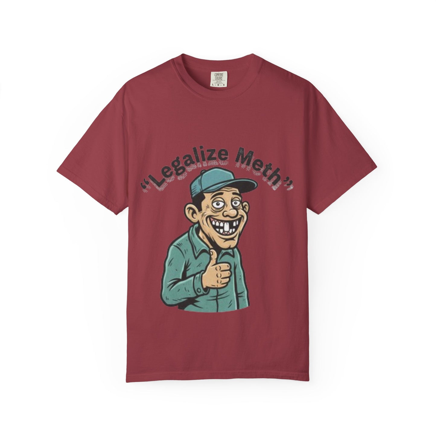 Graphic T-Shirt — “Legalize Methin’” Funny Retro Thumbs-Up Design