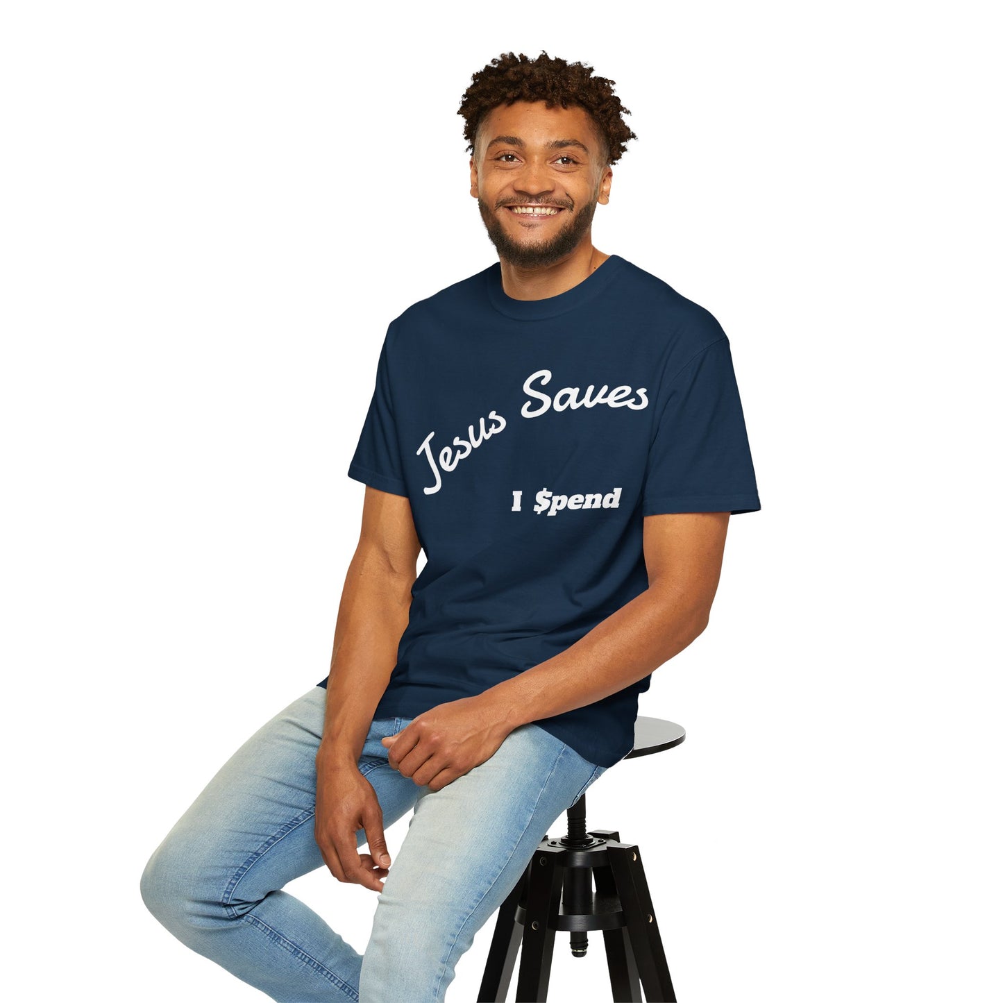 Faith-Inspired Unisex T-Shirt - Jesus Saves I Spend, Casual Wear, Christian Apparel, Gift for Believers, Everyday Comfort