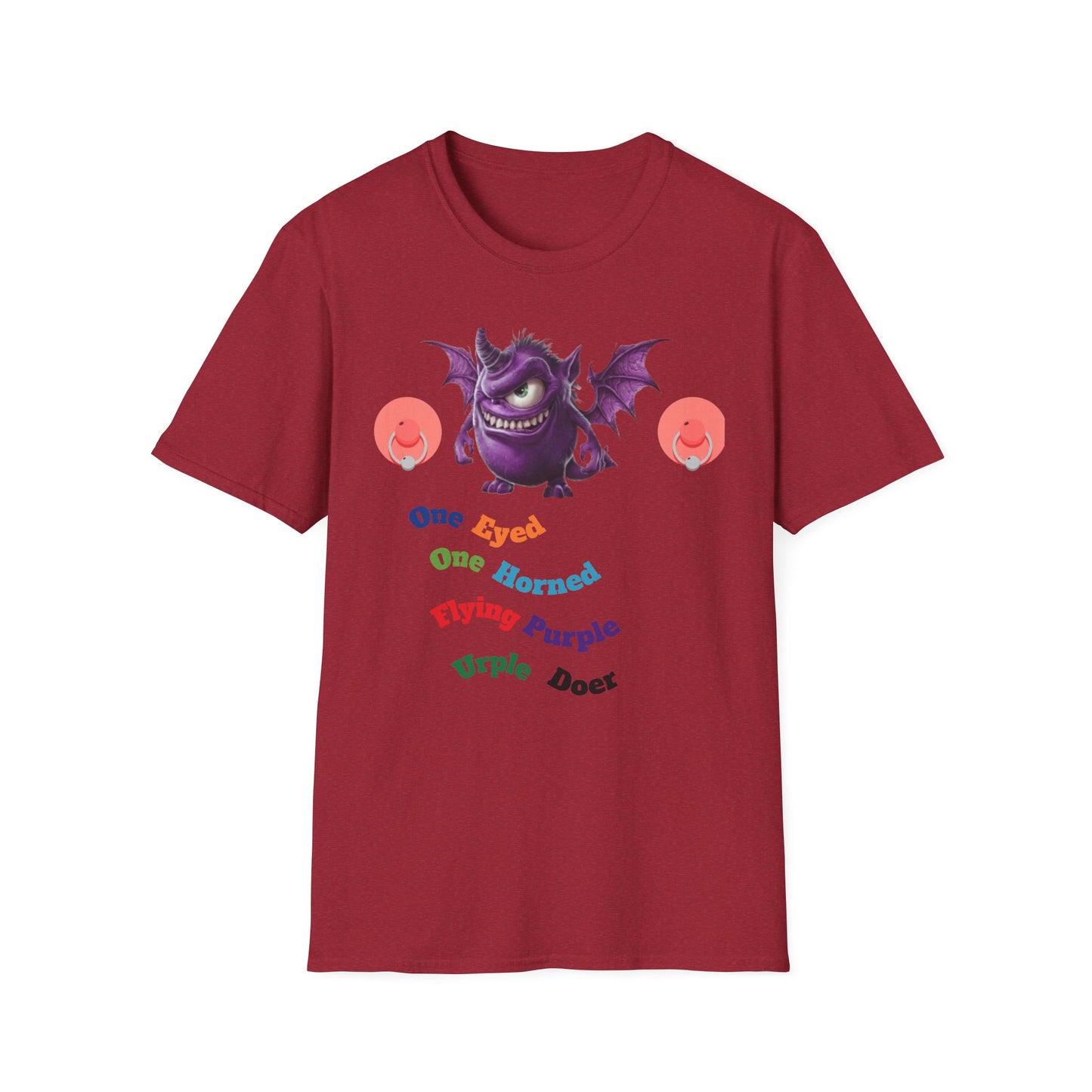 Cute Purple Monster T-Shirt — Playful Bat Creature Graphic Tee