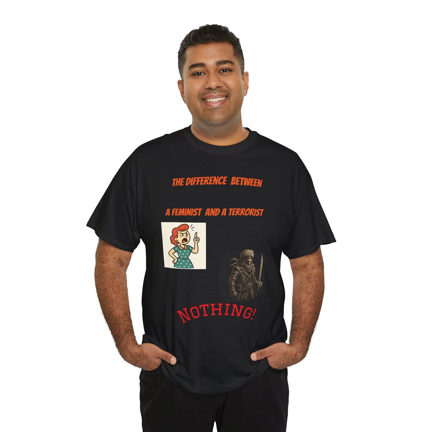 Feminist Statement Tee, Unisex Heavy Cotton Shirt, Empowerment Apparel, Bold Graphic Top, Unique Gift for Activists