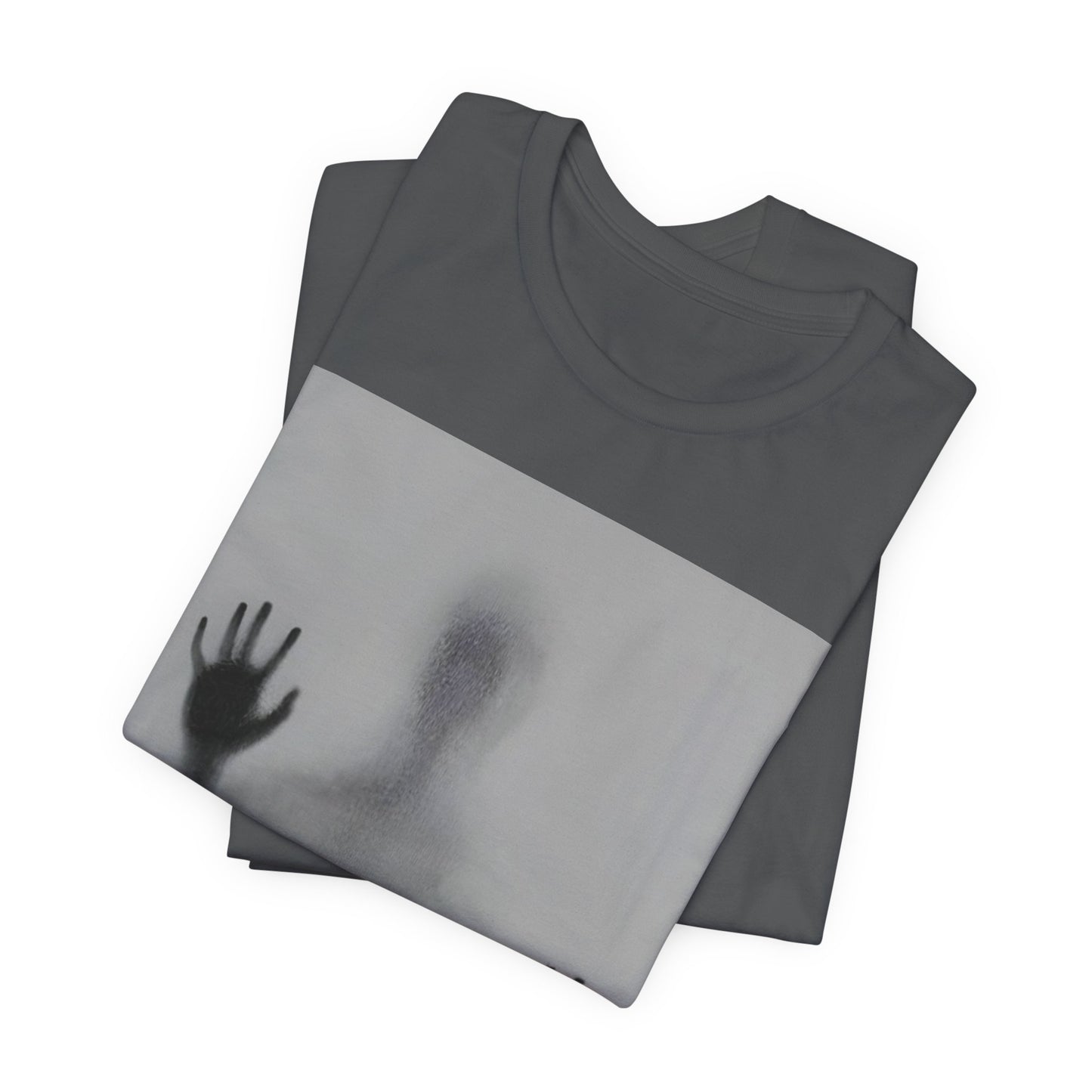 Horror Graphic Tee — Ghostly Silhouette & Screaming Zombie Back Print