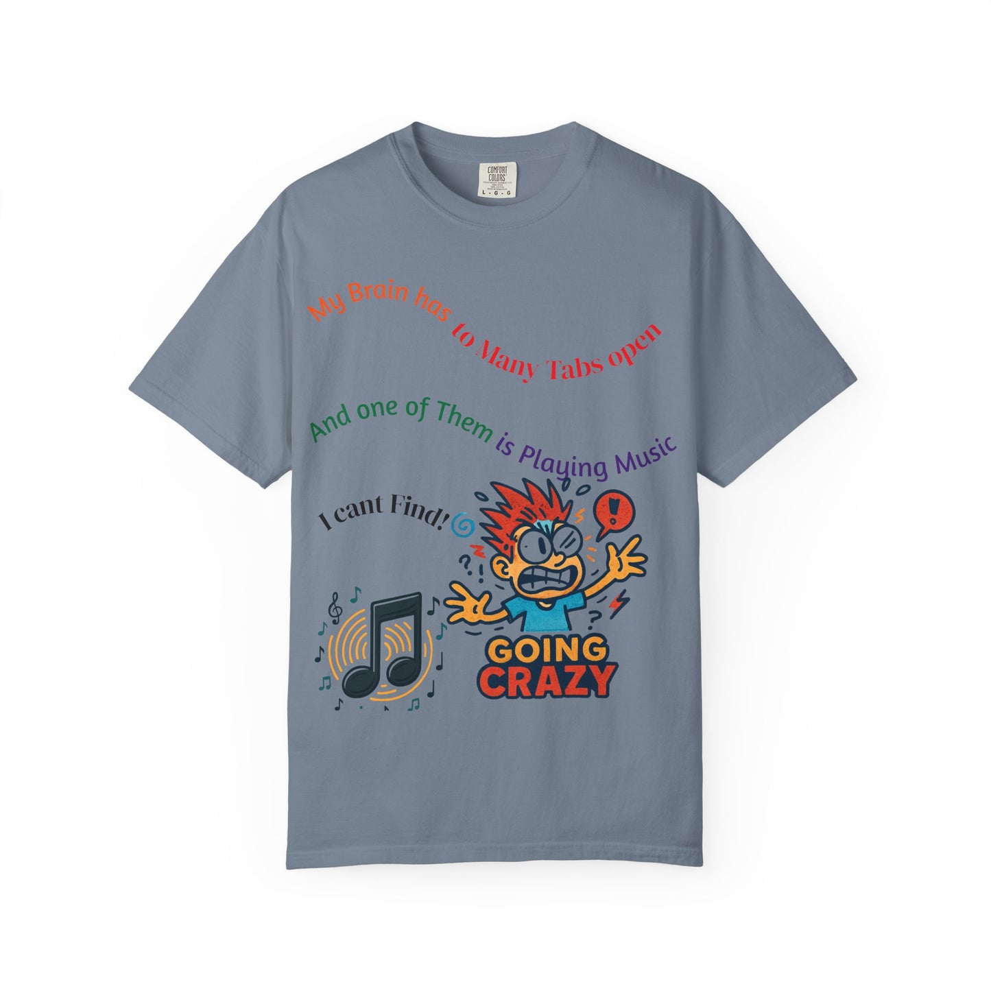 Unisex Music-Themed T-Shirt, Funny Tab Open Shirt, Casual Gift for Musicians, Brain Tabs Tee, Ideal for Birthdays and Music Events