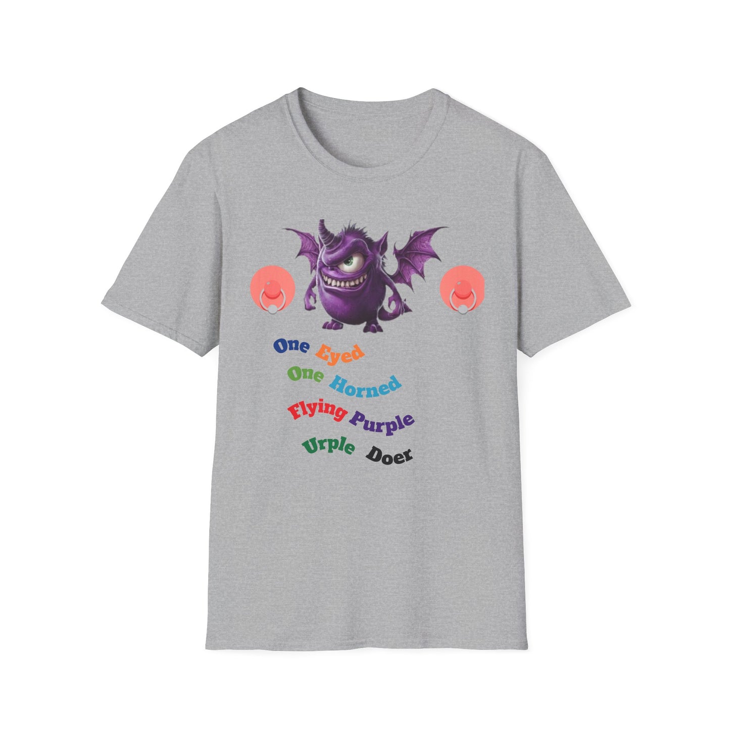 Cute Purple Monster T-Shirt — Playful Bat Creature Graphic Tee