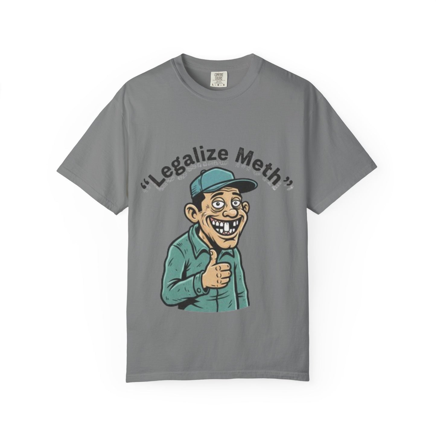 Graphic T-Shirt — “Legalize Methin’” Funny Retro Thumbs-Up Design