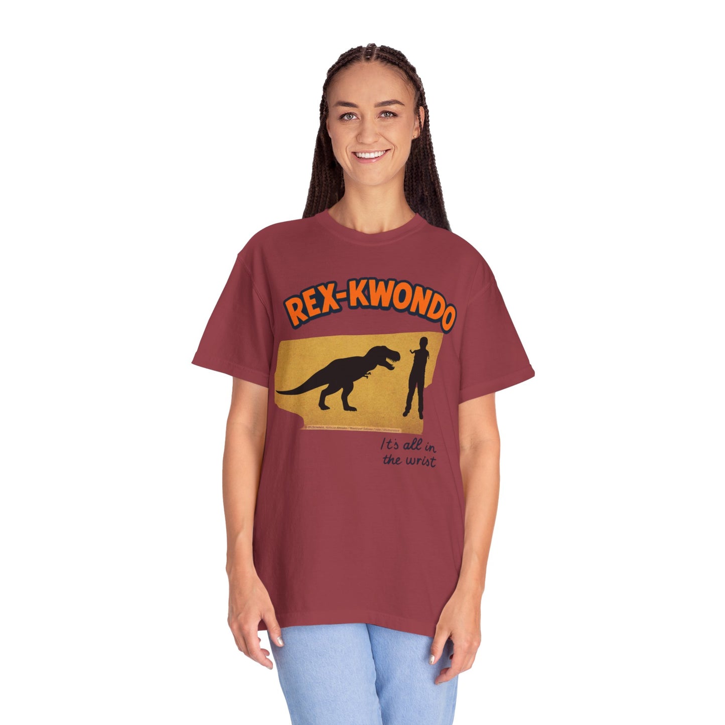Rex-Kwondo T-Shirt — Funny Dinosaur Martial Arts Tee (“It's all in the wrist”)